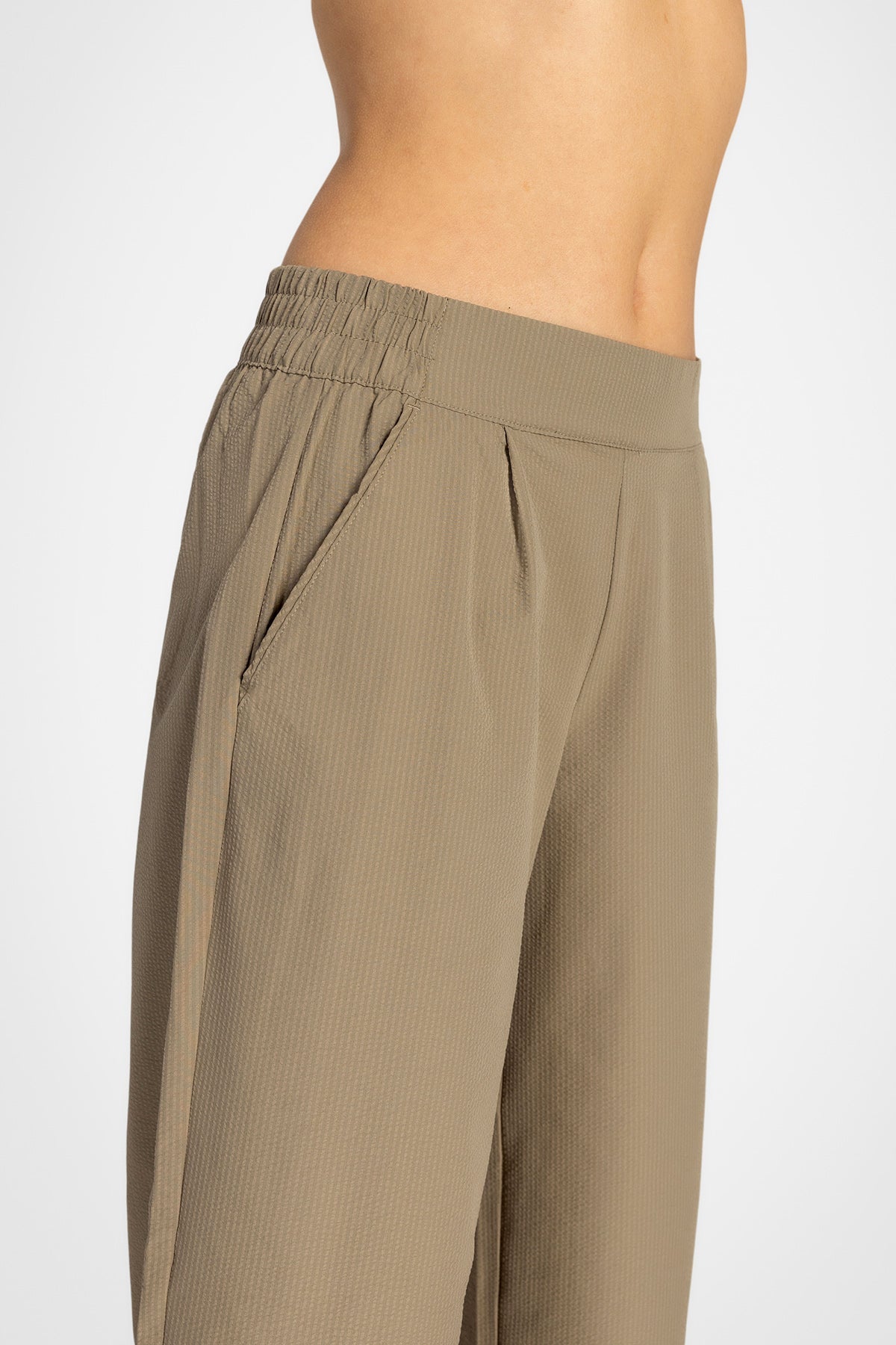 Seersucker Wide Crop Pant