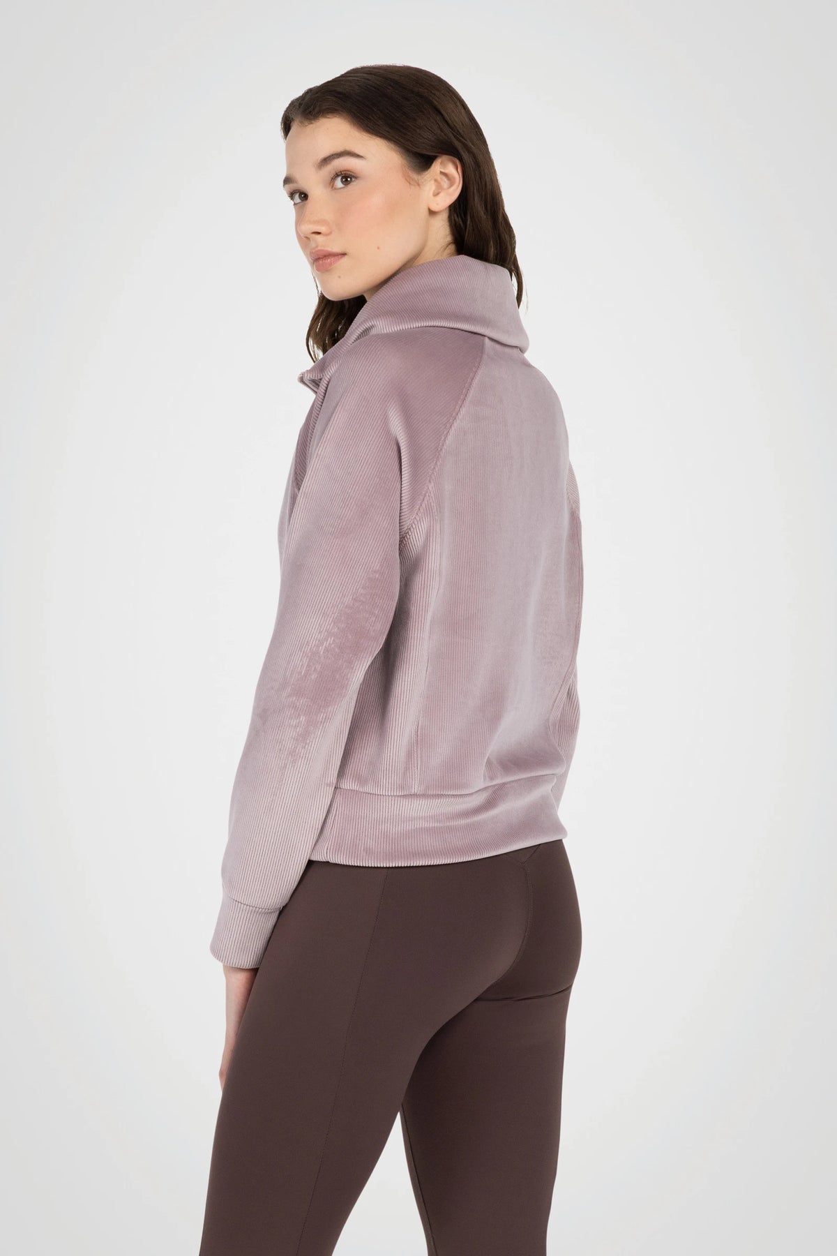 LuxeRib Velour 1/2 Zip Top