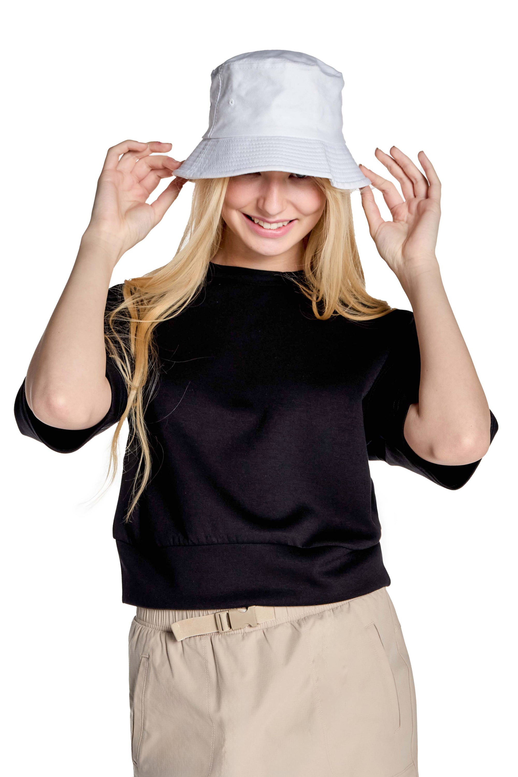 Stretch Knit Crew Neck Short Sleeve Top