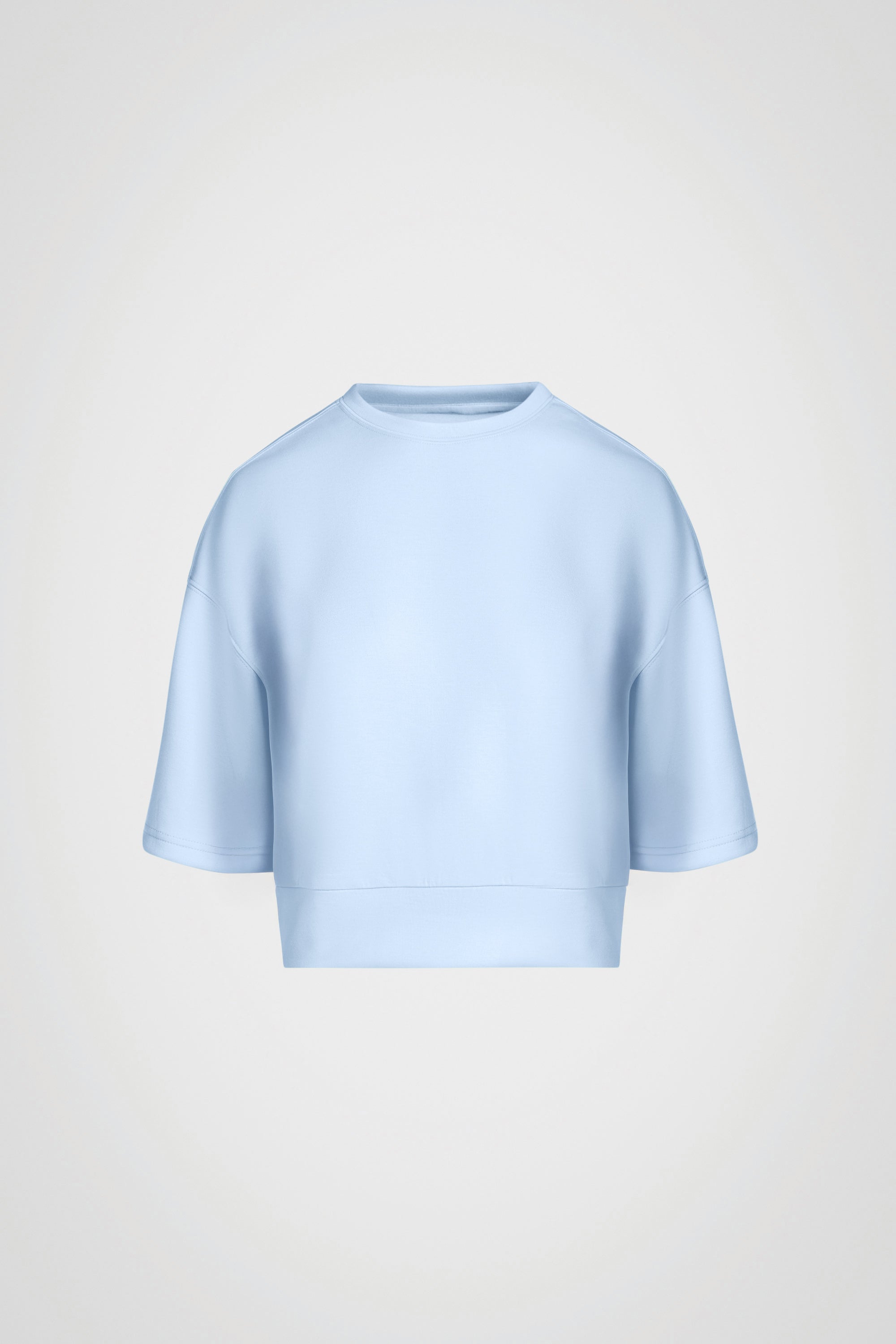 Stretch Knit Crew Neck Short Sleeve Top