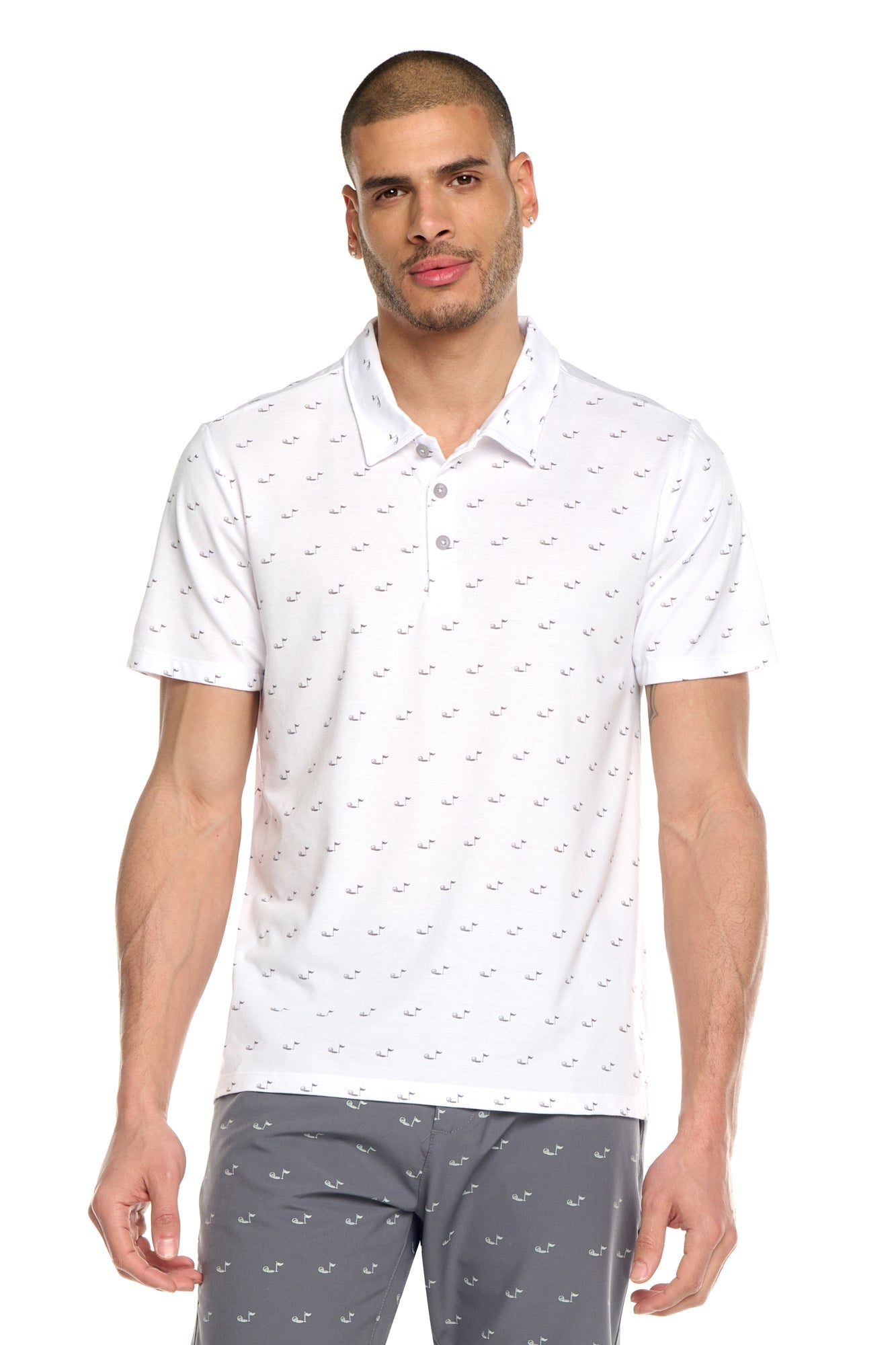 Sky's the Limit Printed Golf Polo