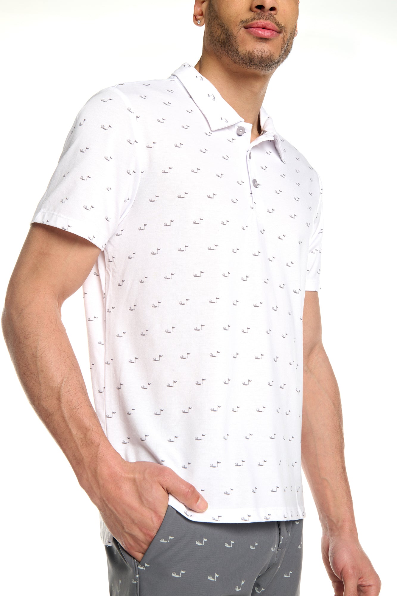 Sky's the Limit Printed Golf Polo