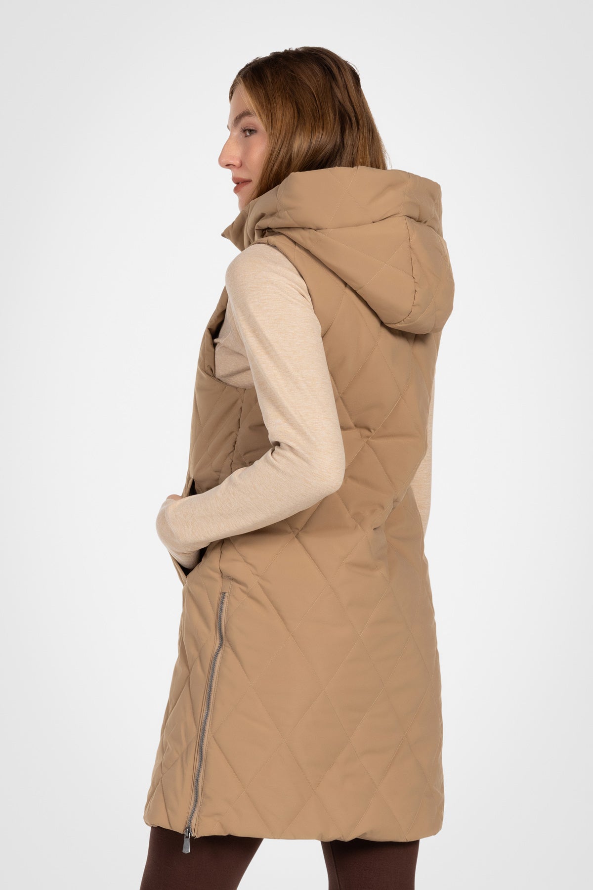 Diamond Long Puffer Vest