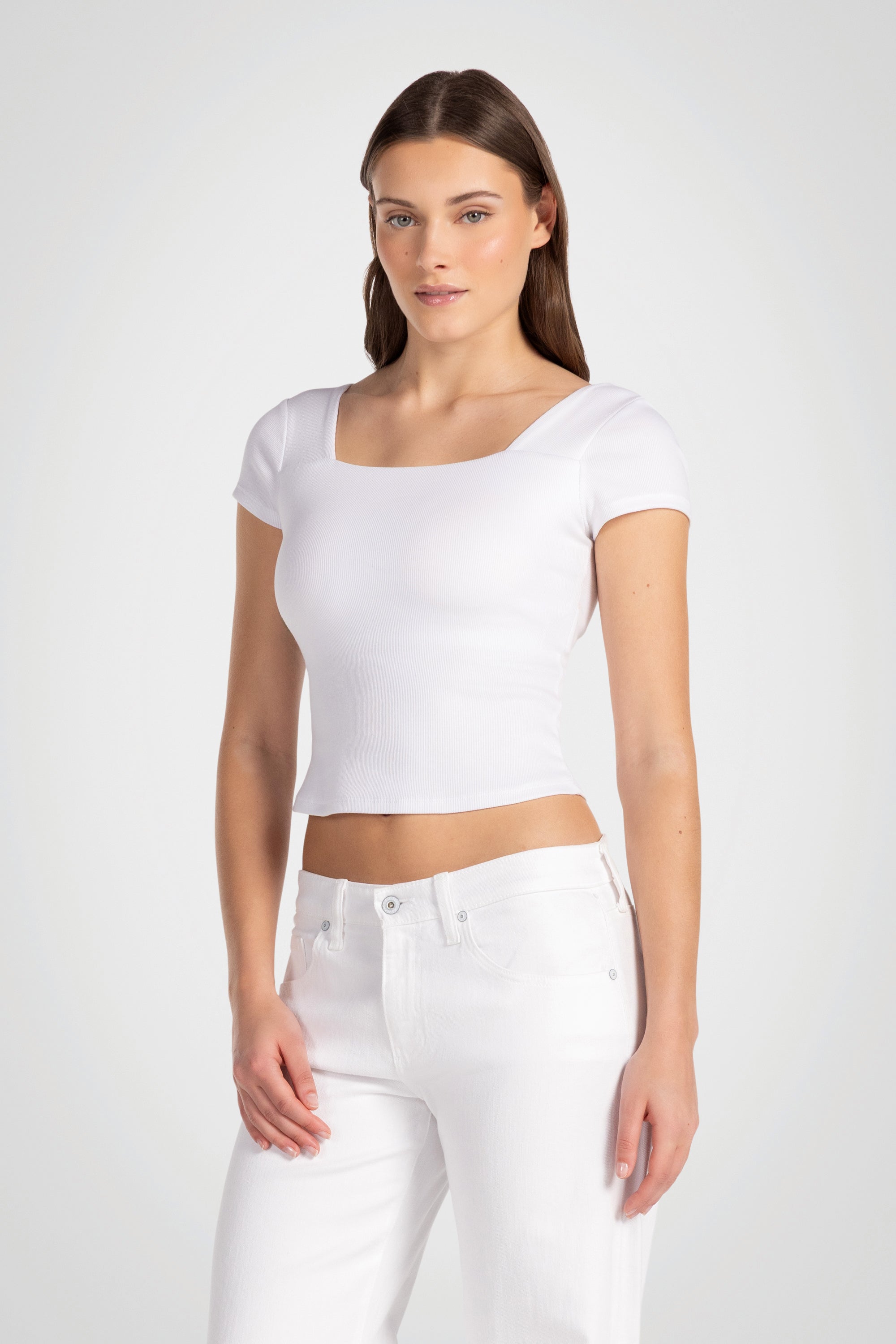 Contour Square Neck Rib Top