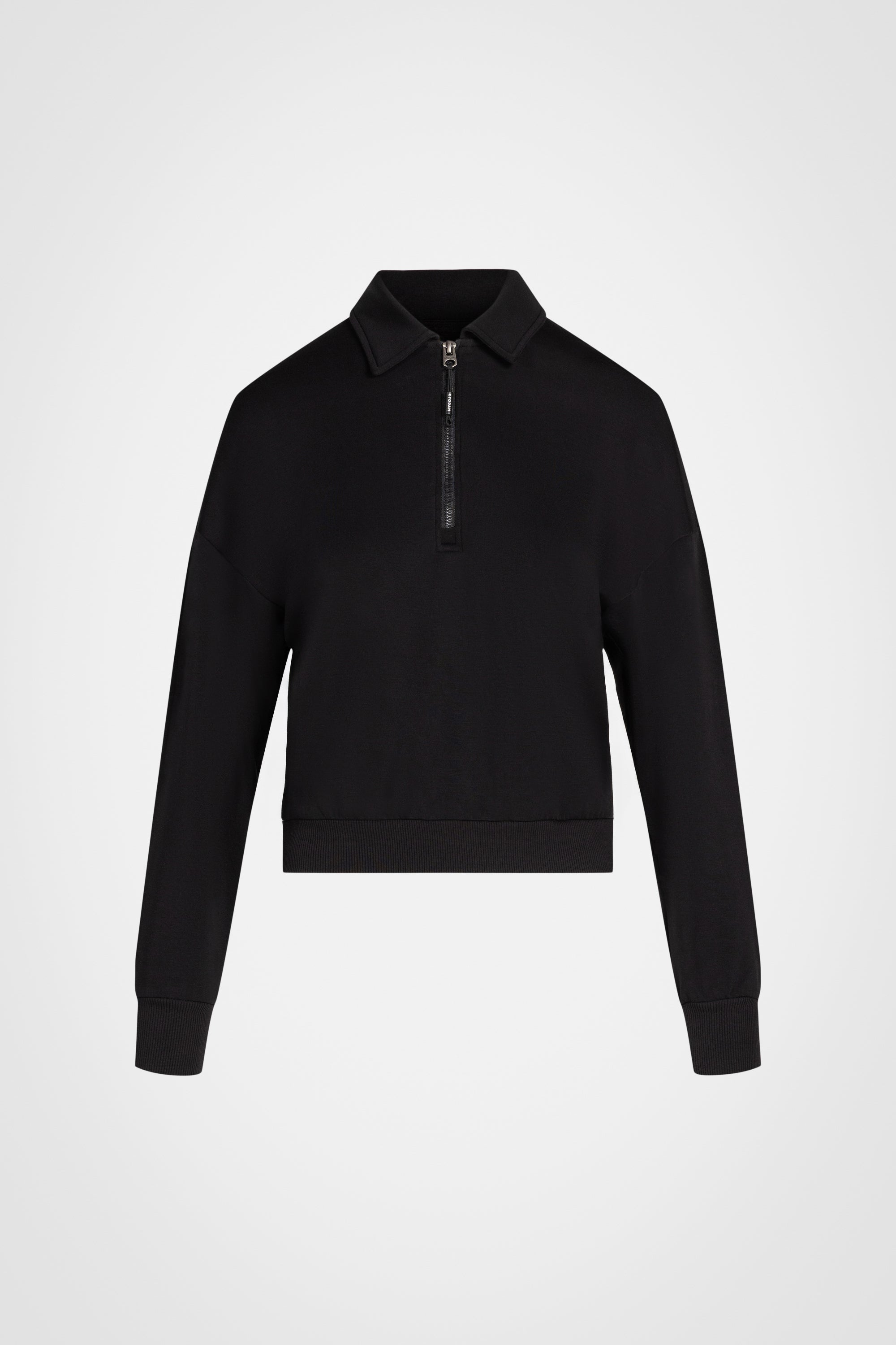 Riviera Cropped Zip Collar Top