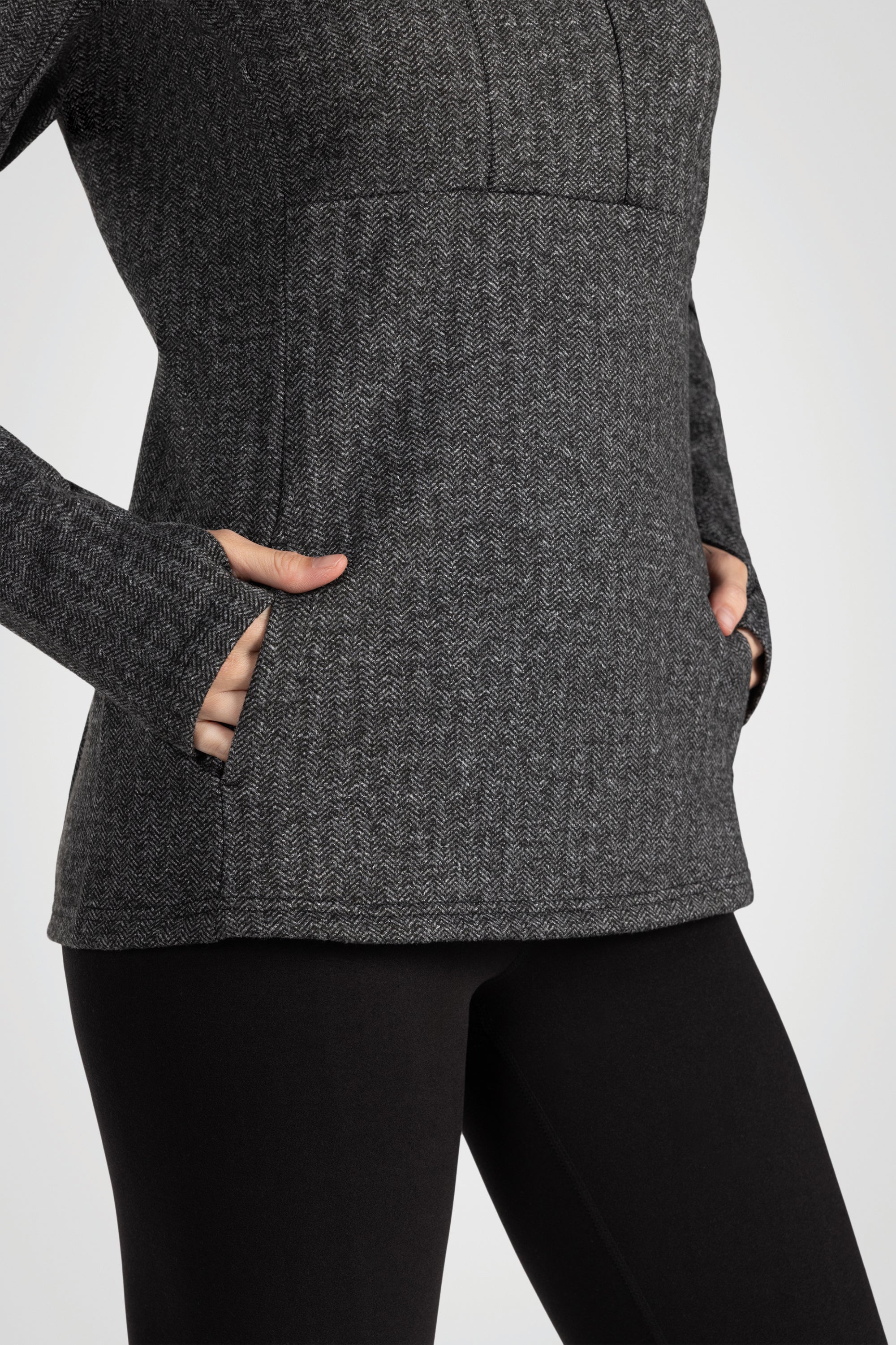 Mock Neck Half-Zip Long Sleeve Top