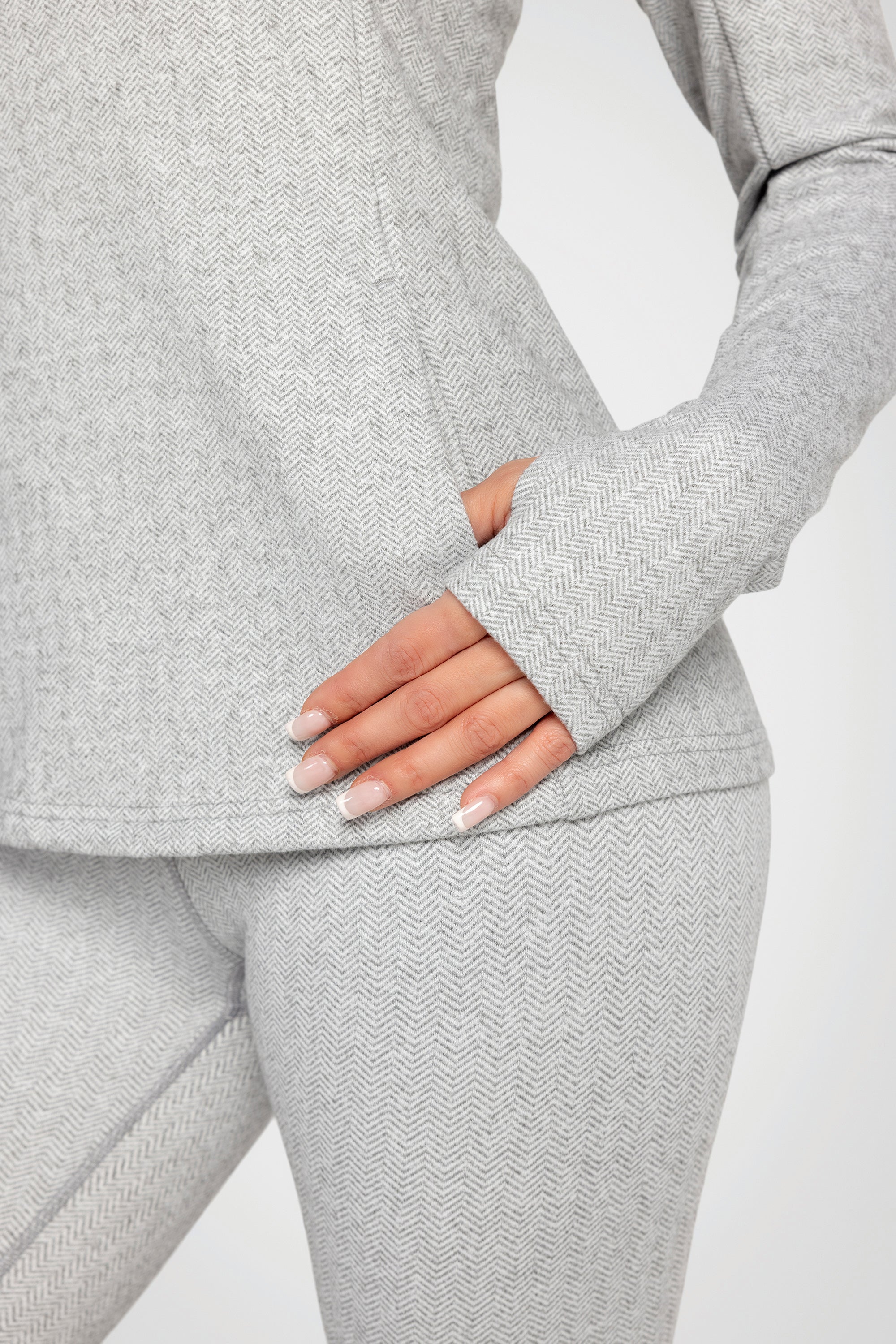 Mock Neck Half-Zip Long Sleeve Top