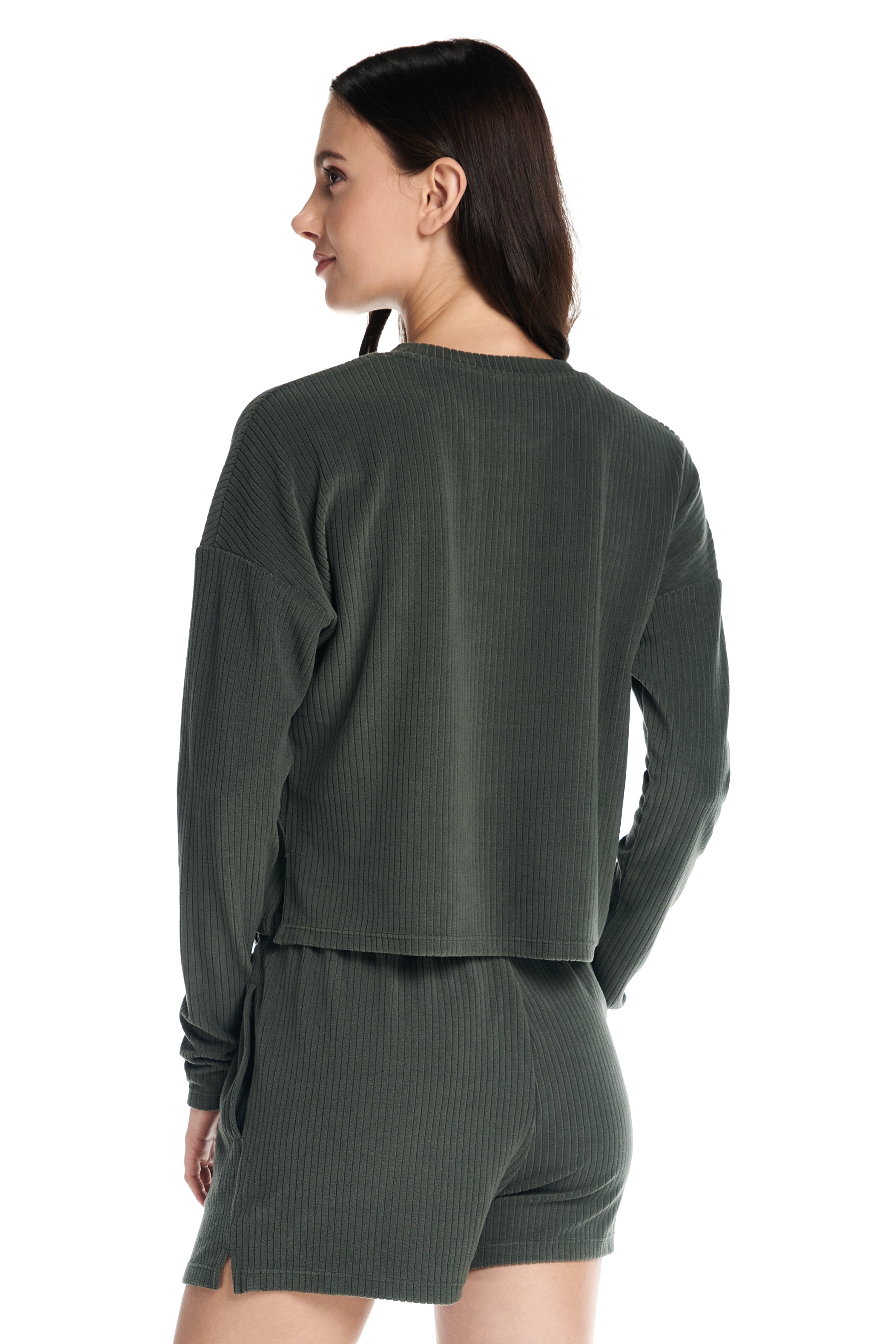 Velour Ribbed Lounge Longsleeve Top