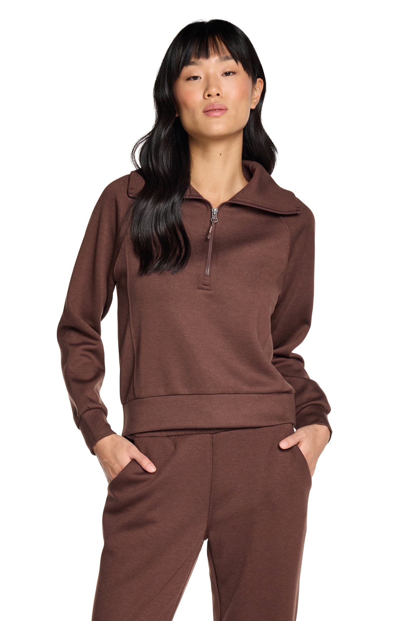 Kaia Funnel Neck Half Zip Sweatshirt