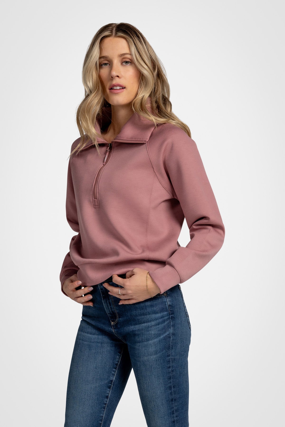 Kaia Funnel Neck Half Zip Sweatshirt