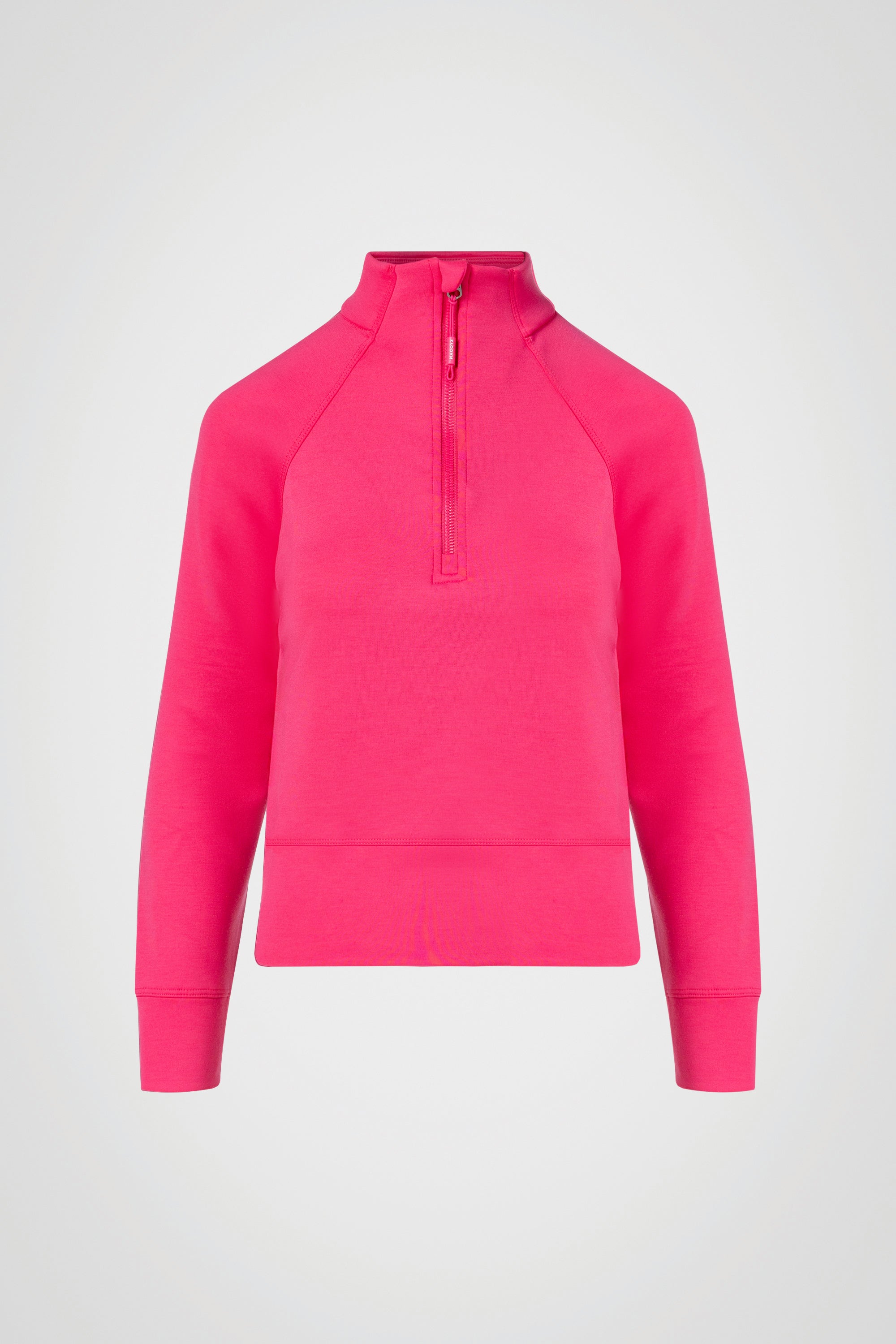 Stretch Knit Mock Neck Half-Zip Long Sleeve Top