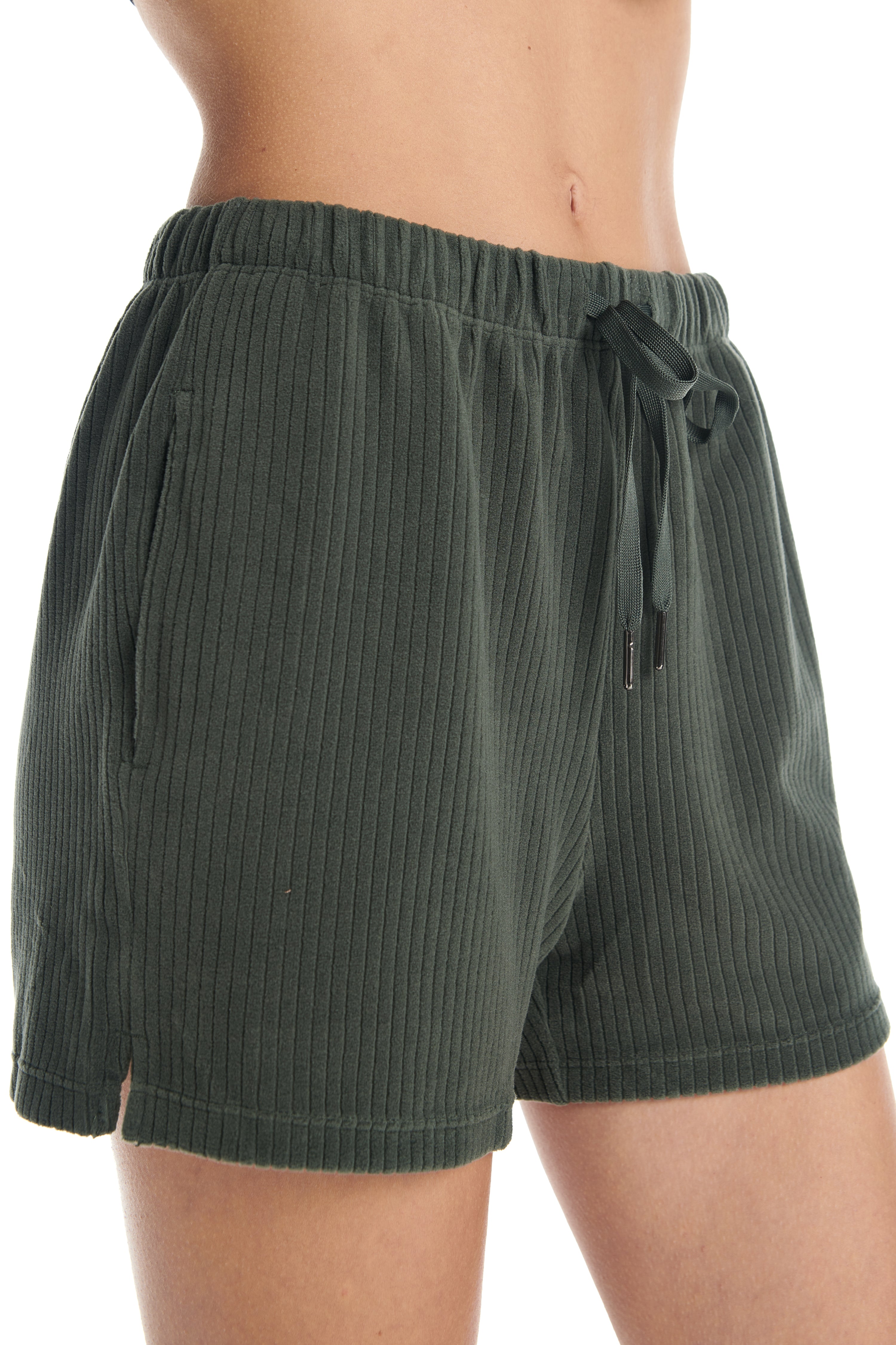 Velour Ribbed Lounge Shorts