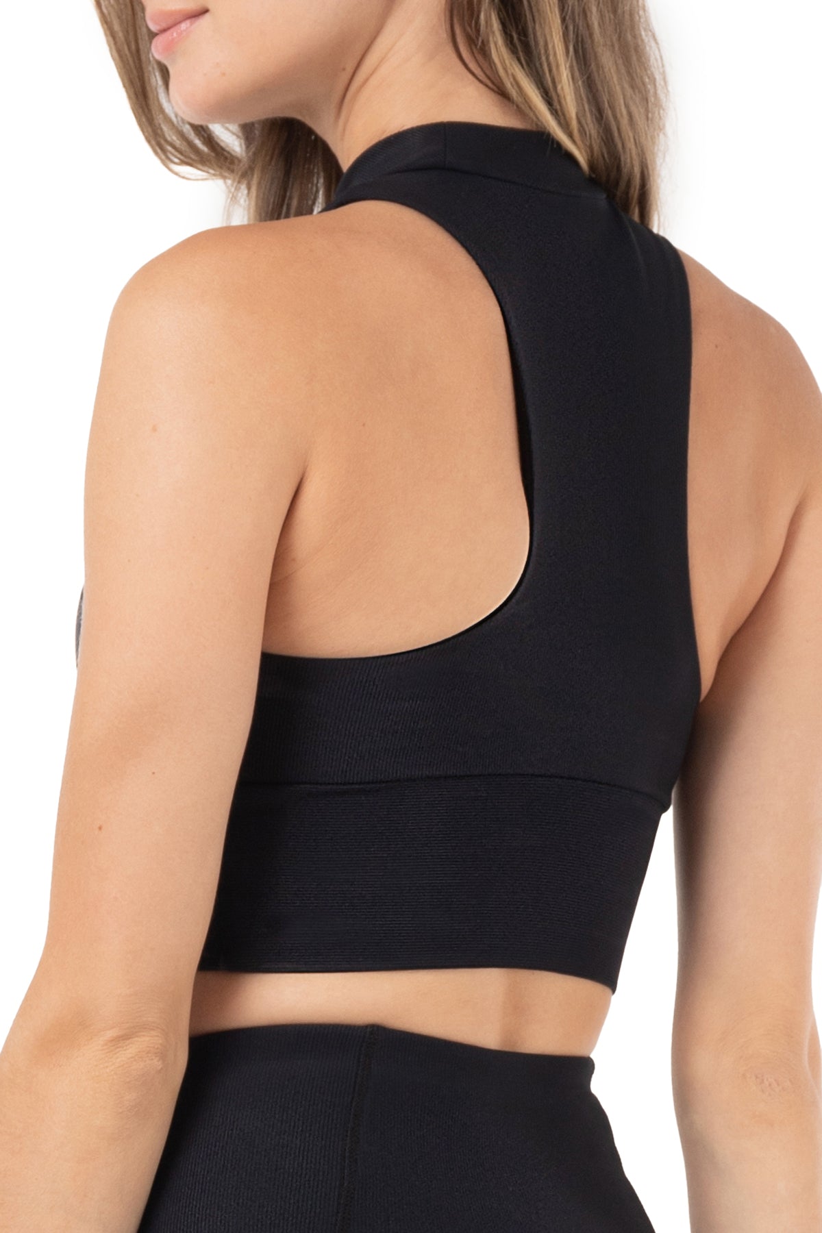 Griffintown Ribbed Mock Neck Bra Top