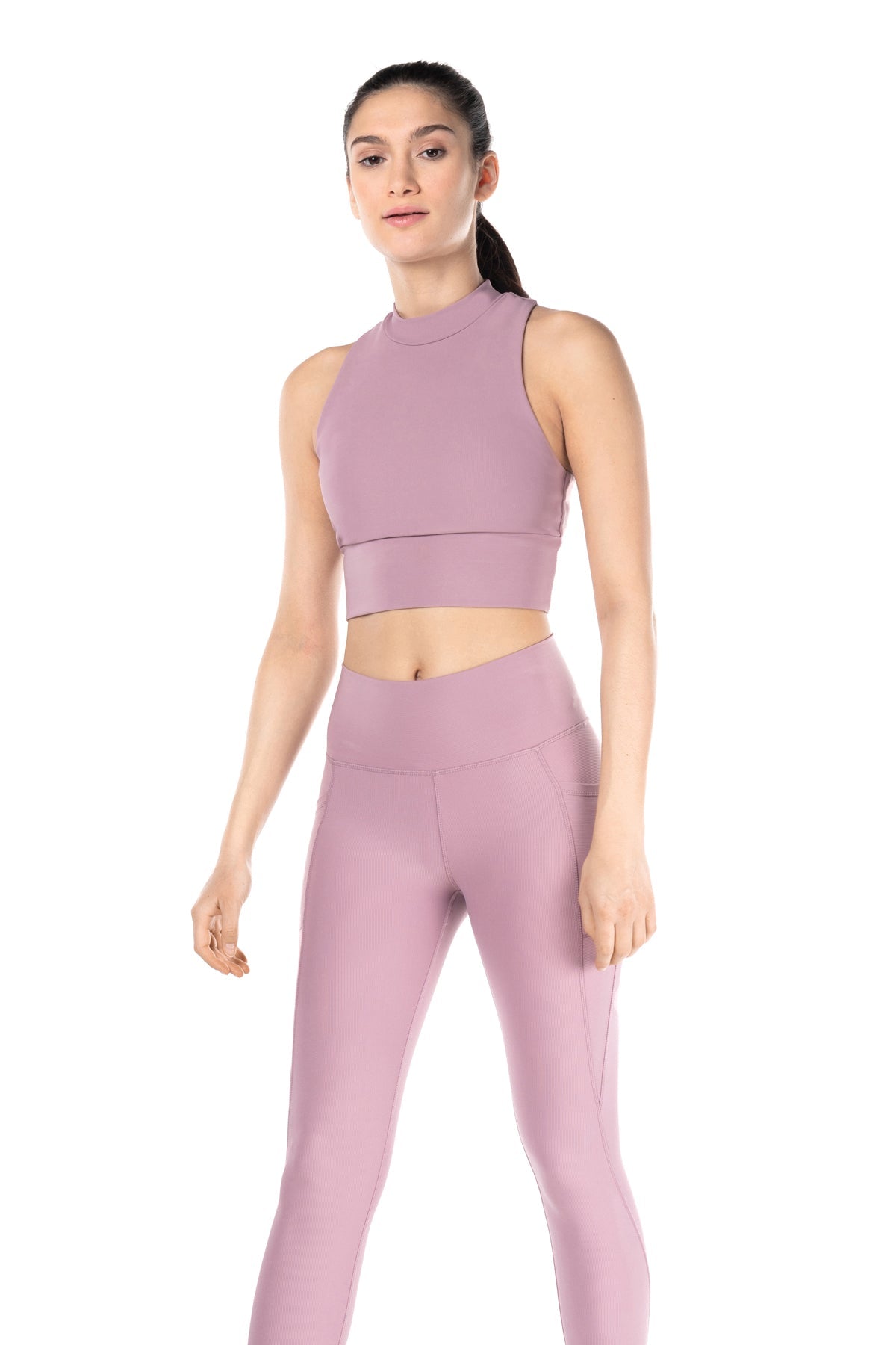 Griffintown Ribbed Mock Neck Bra Top