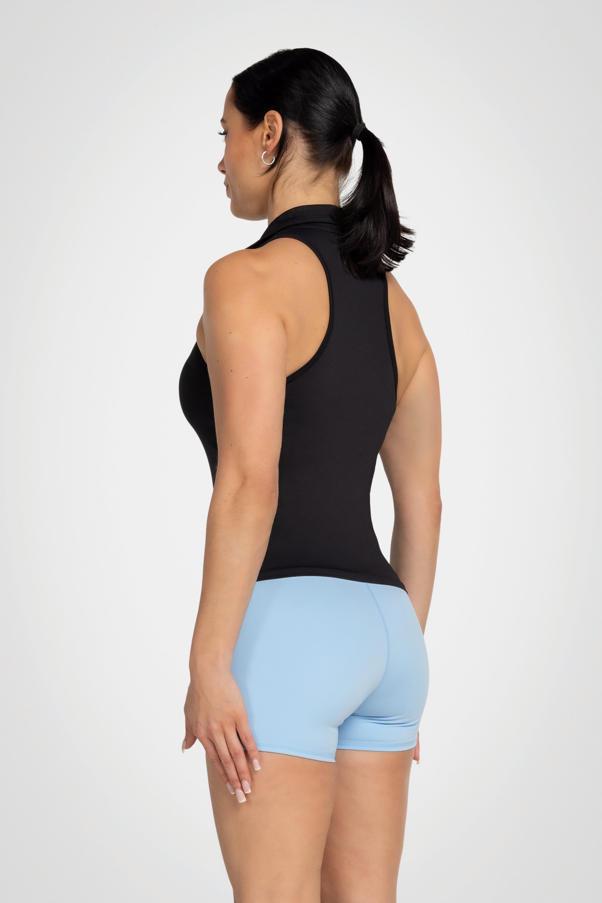 Lila Sleeveless Polo Top