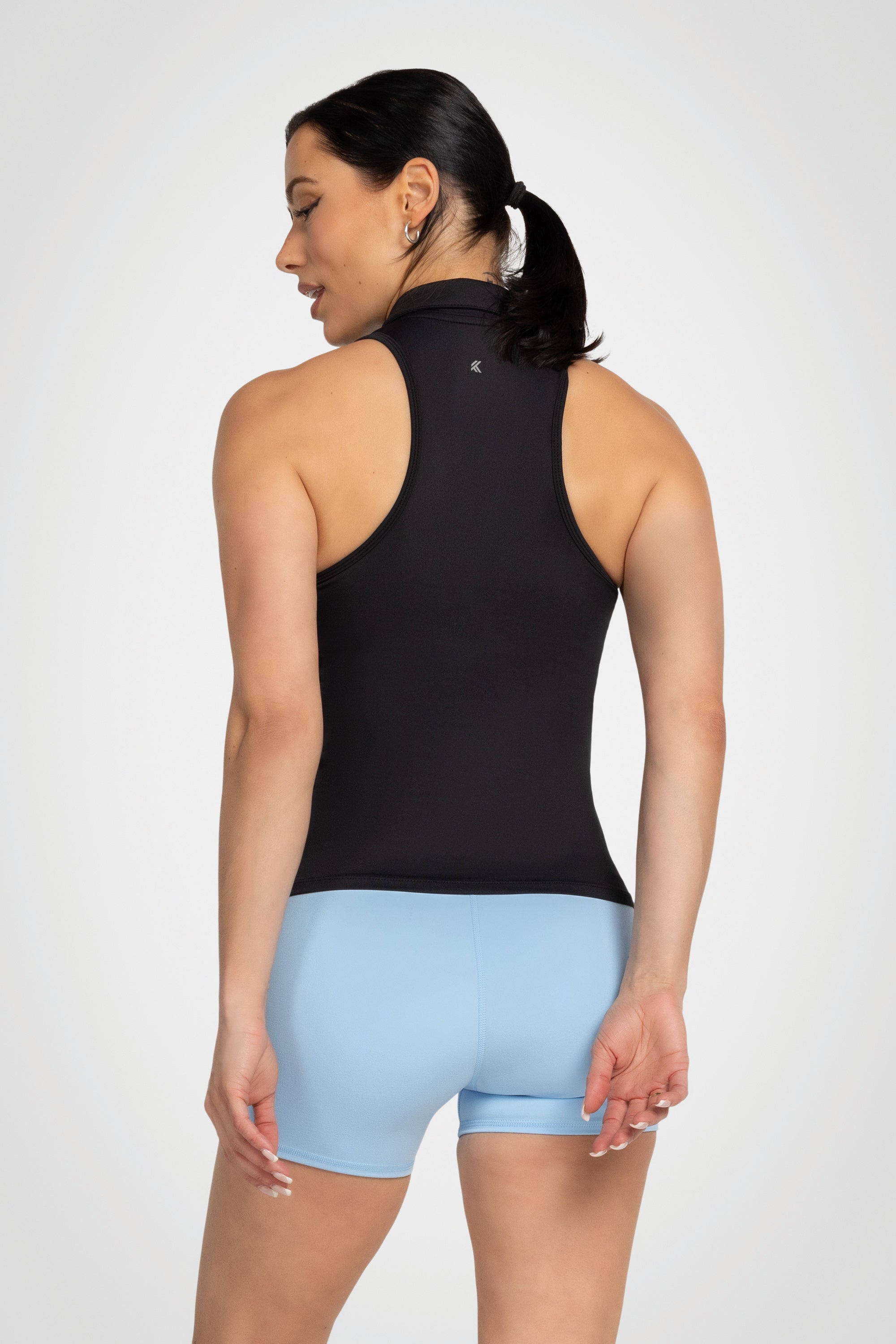 Lila Sleeveless Polo Top