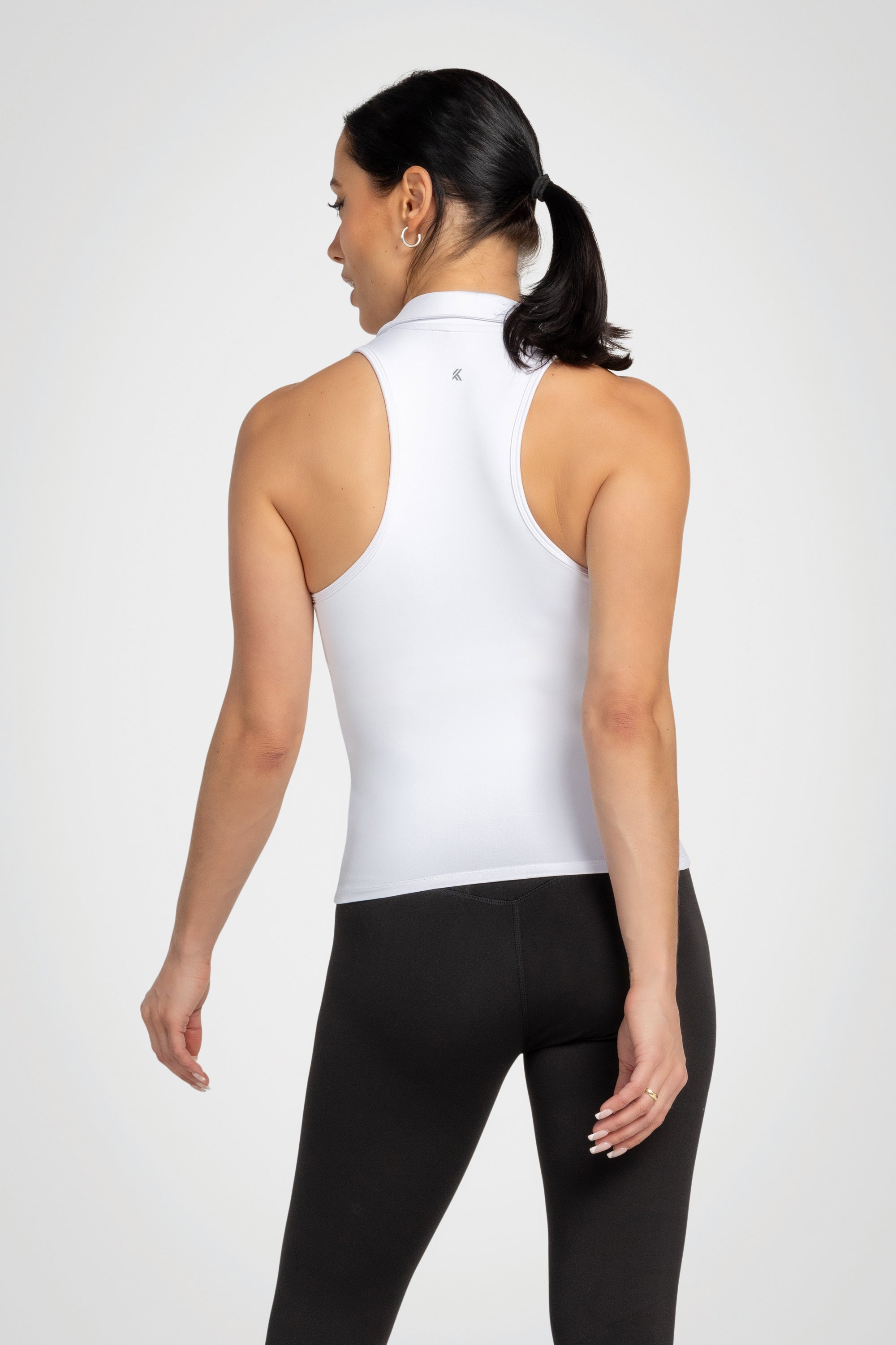 Lila Sleeveless Polo Top