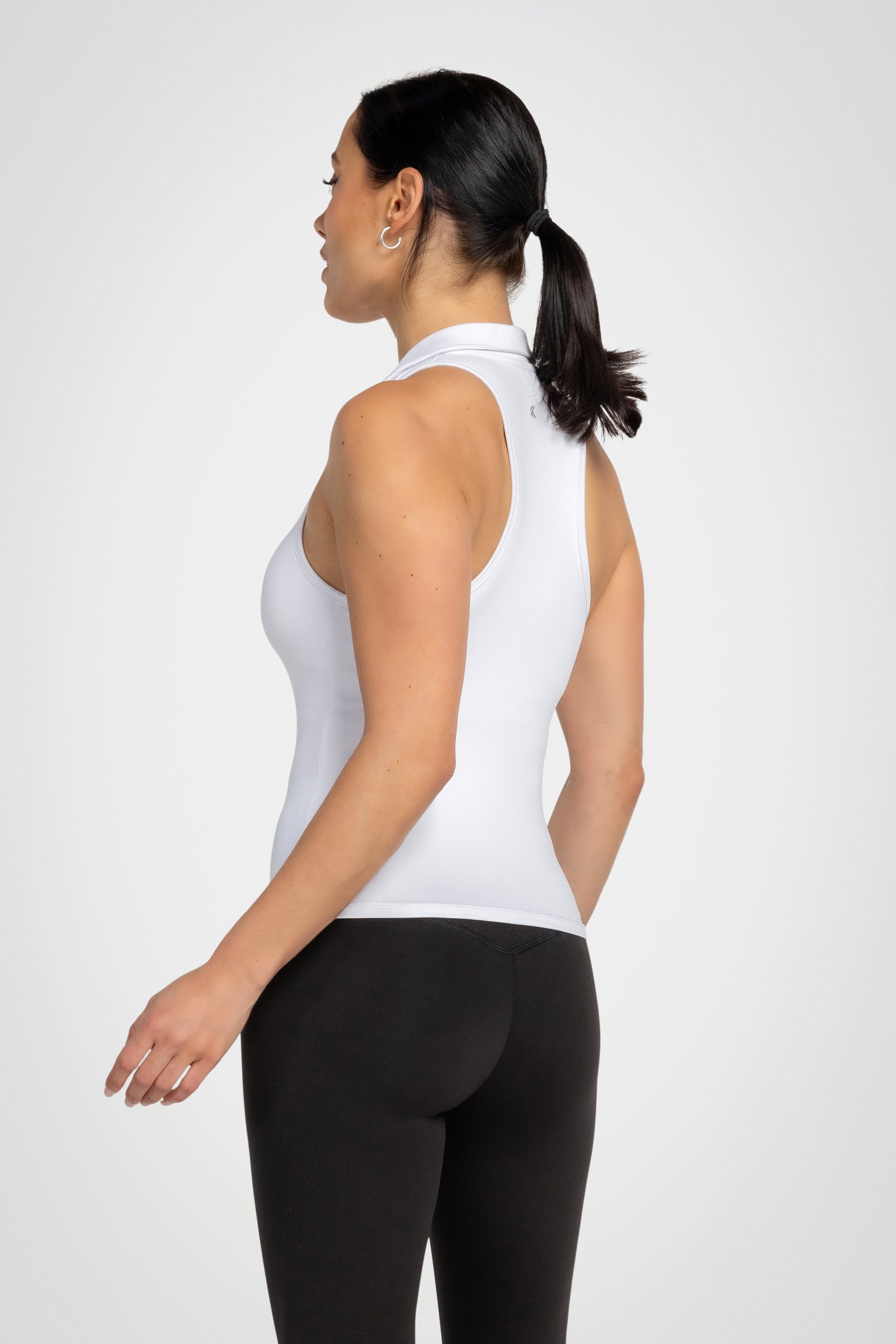 Lila Sleeveless Polo Top