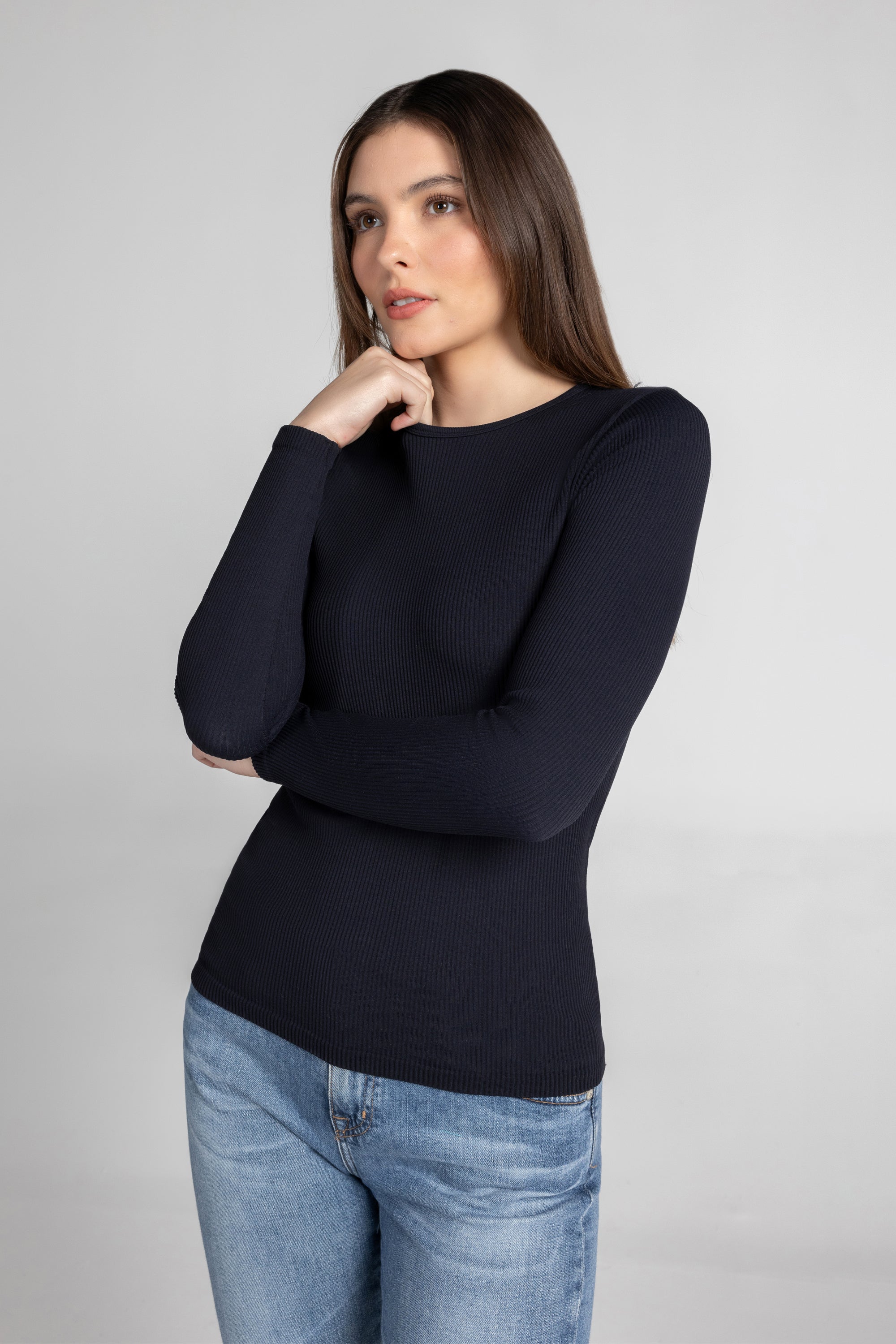 Luxe Ribbed Long Sleeve Top