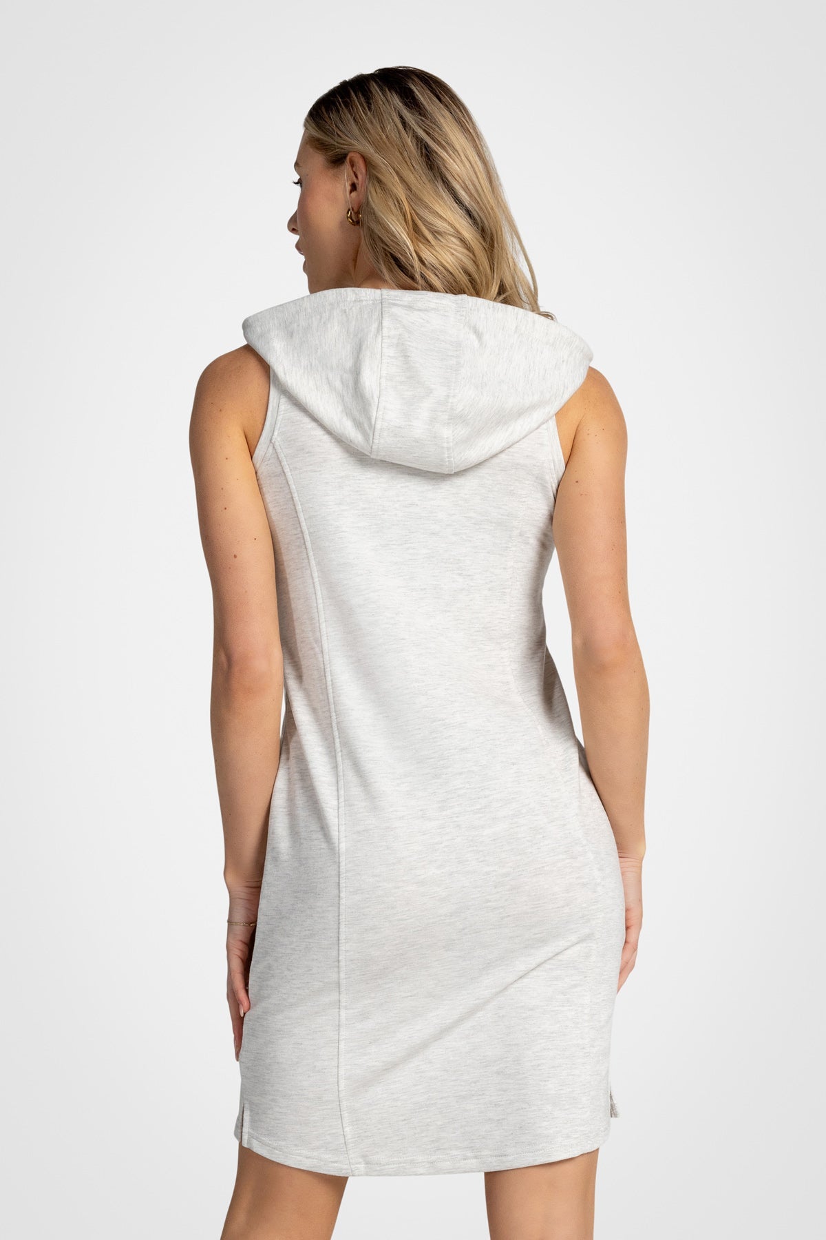 Outdoor French Terry Sleeveless Tank Top Hoodie Dress