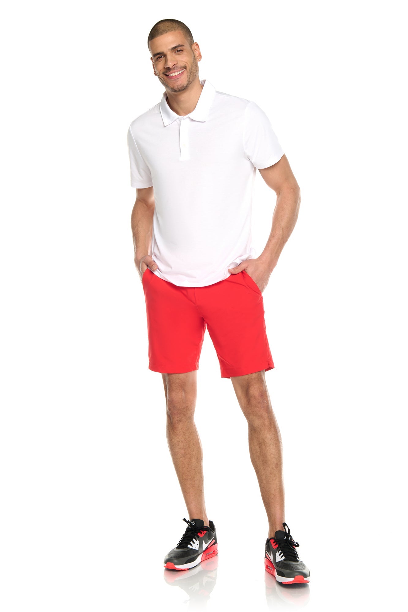 4-Way Woven Golf Short with Front Pockets and Back Pocket at Wearer's Right Side - UPF50