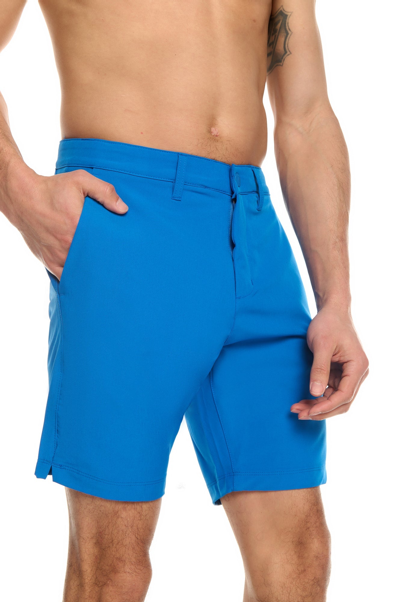 4-Way Woven Golf Short with Front Pockets and Back Pocket at Wearer's Right Side - UPF50