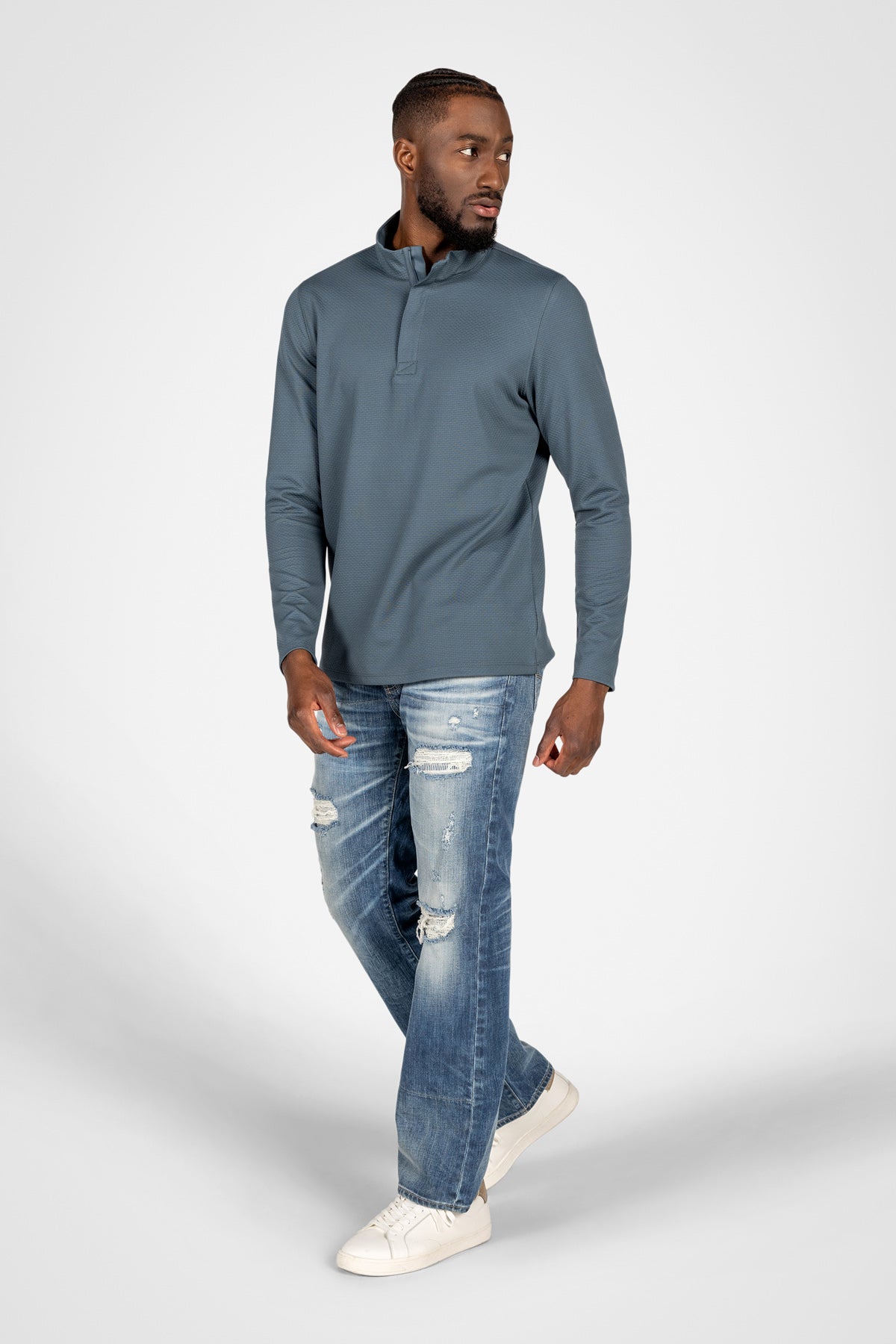 Ronaldo Zip Mock Top