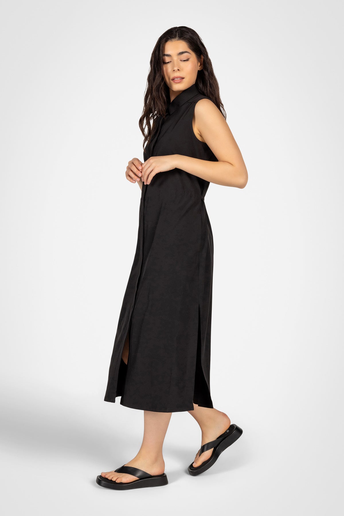 Flowline Maxi Shirt Dress