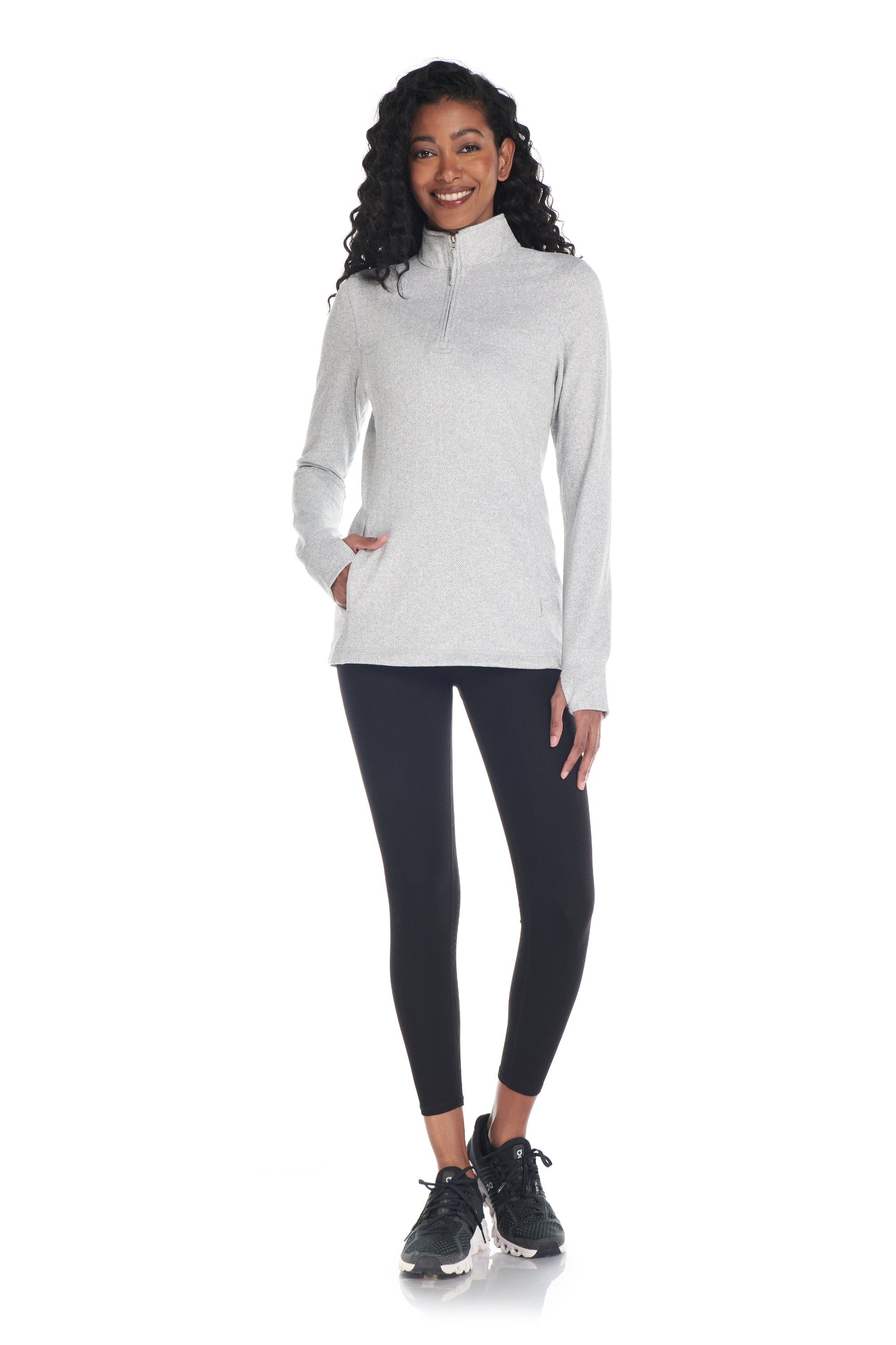 Equinox 1/4 Zip Double Brushed Jacquard Sweater