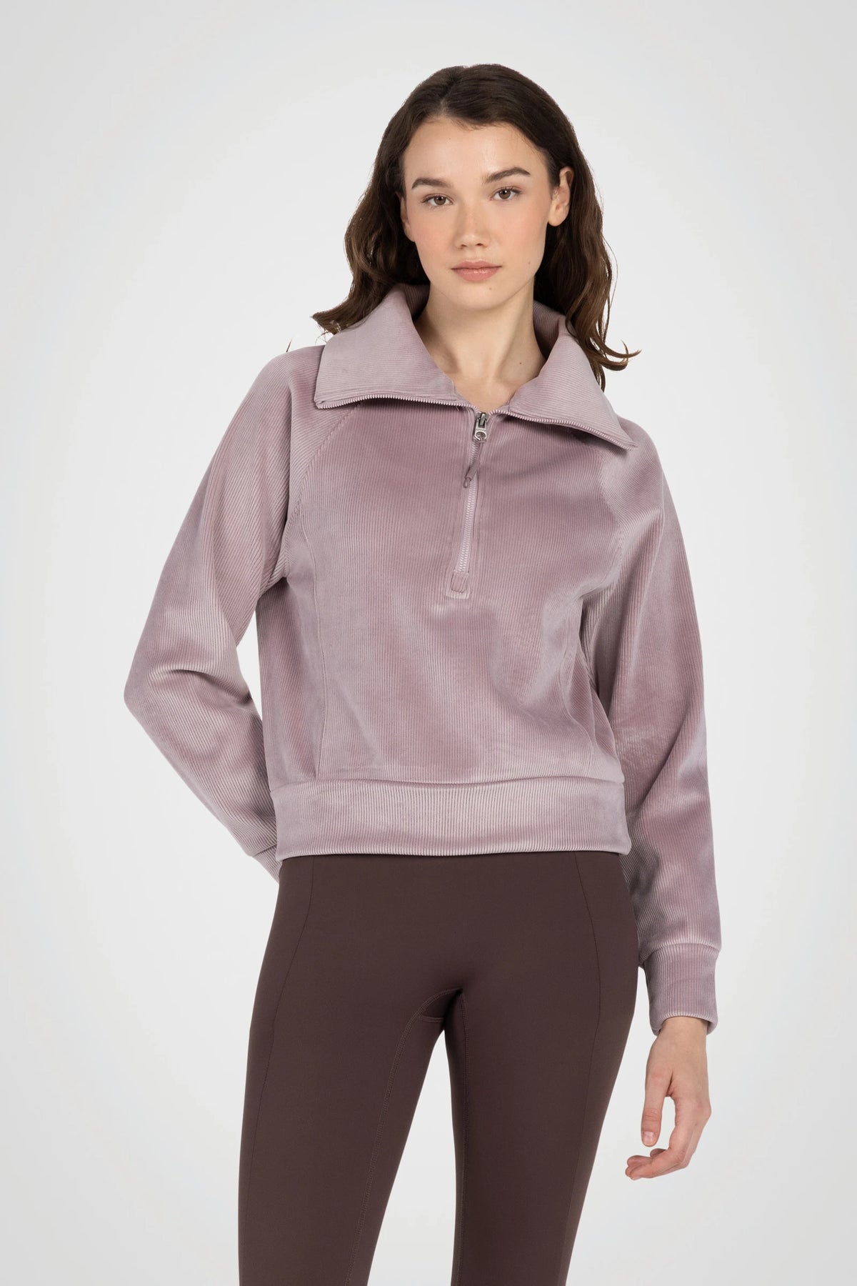 LuxeRib Velour 1/2 Zip Top