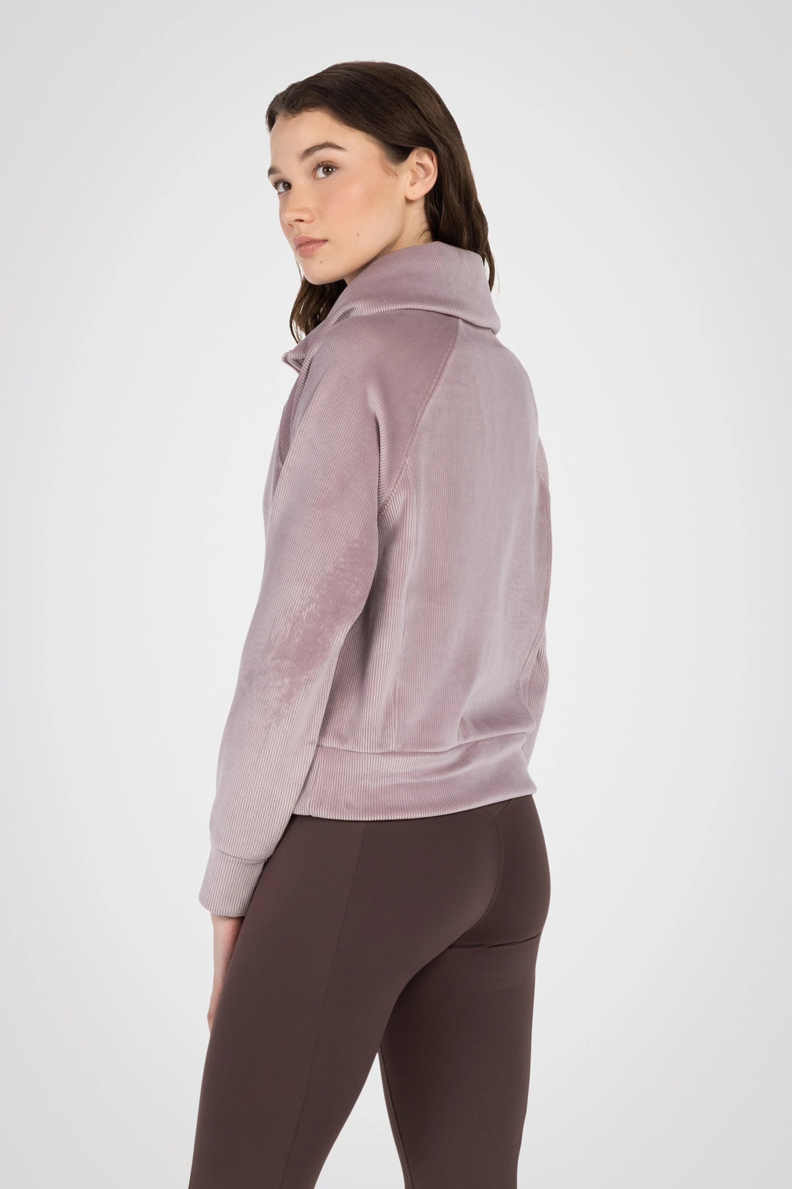 LuxeRib Velour 1/2 Zip Top