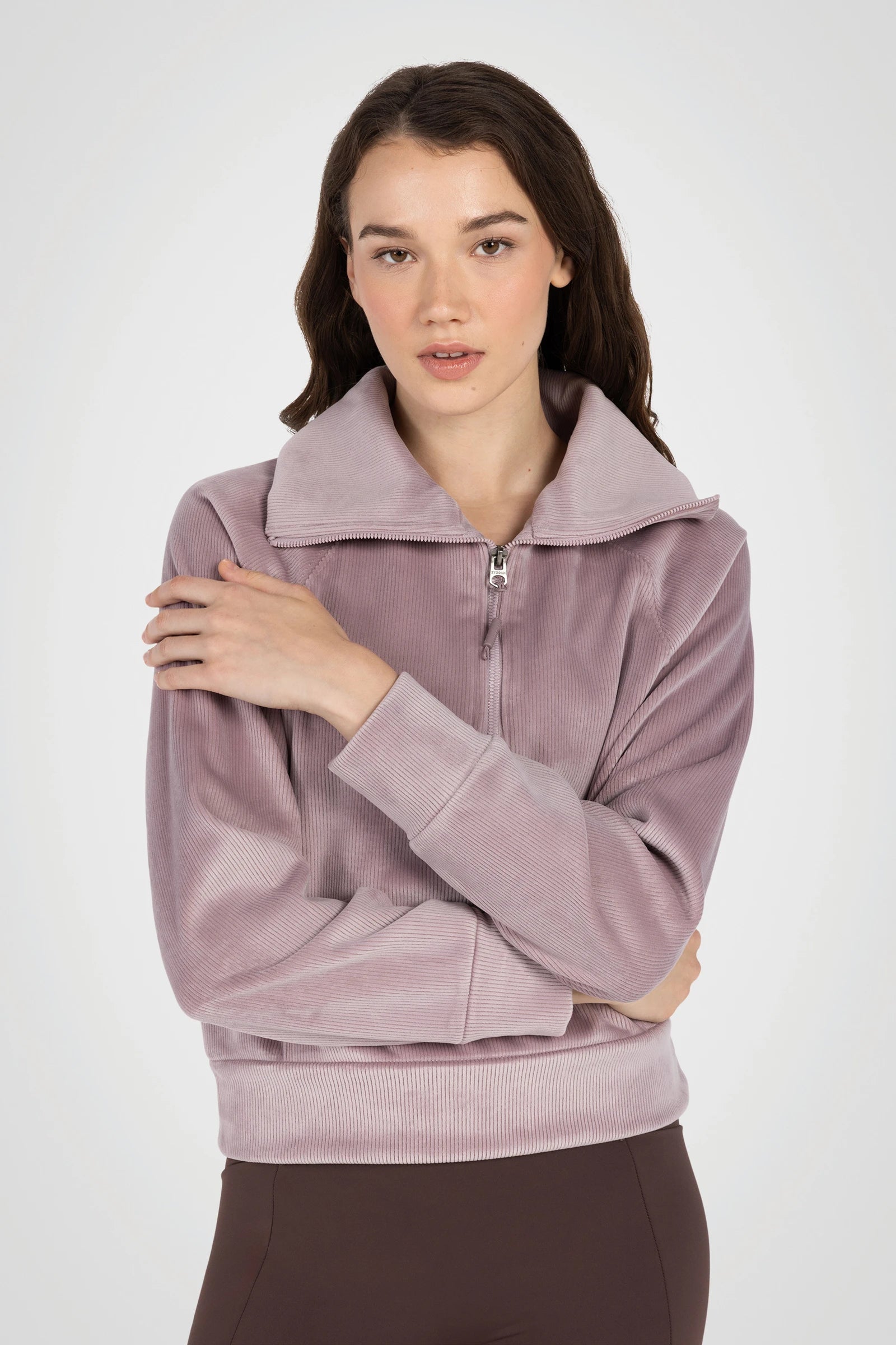 LuxeRib Velour 1/2 Zip Top