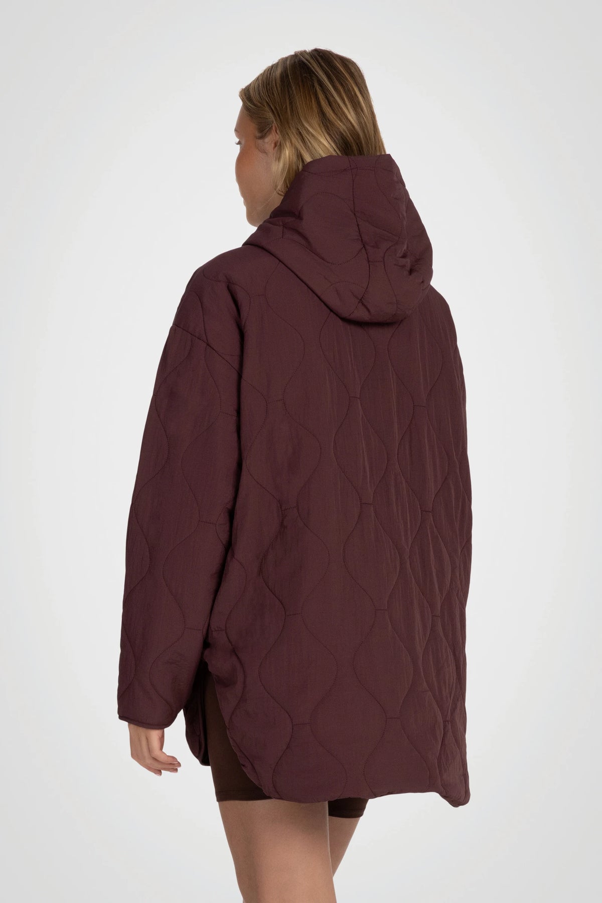 Avelune Hi-Low Quilted Hooded Jacket