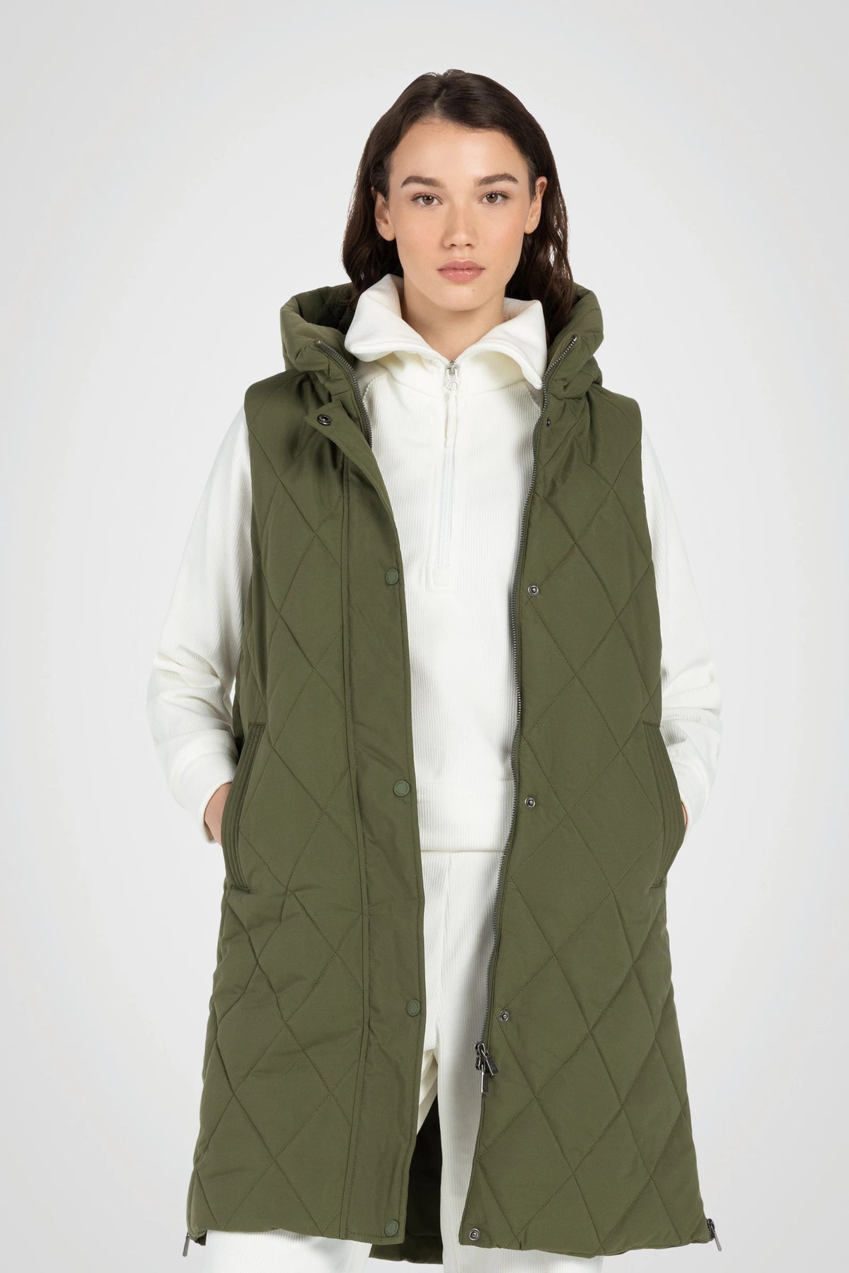 Diamond Long Puffer Vest