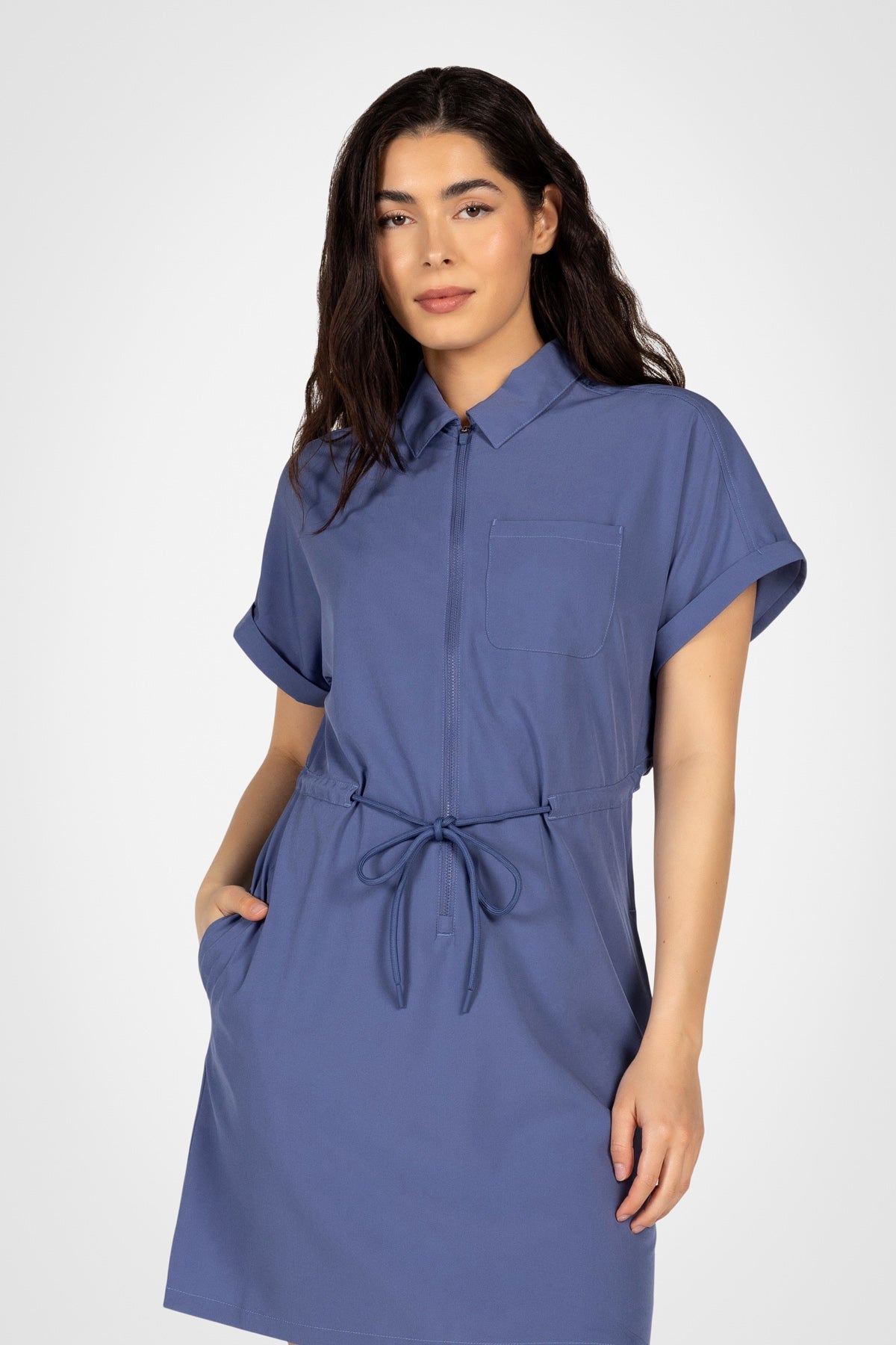 Everyday Zip-Up Shirt Dress