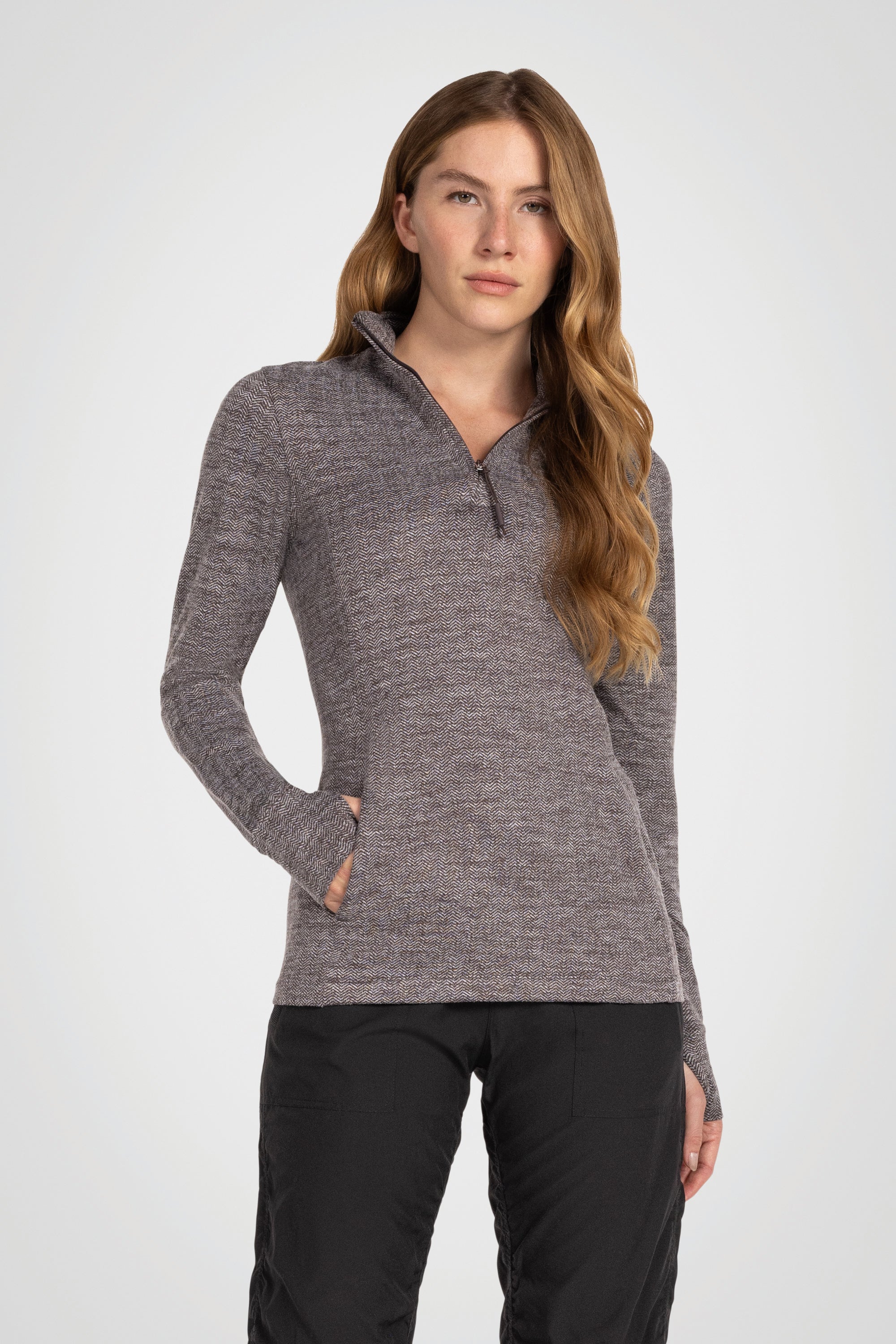Equinox 1/4 Zip Double Brushed Jacquard Sweater