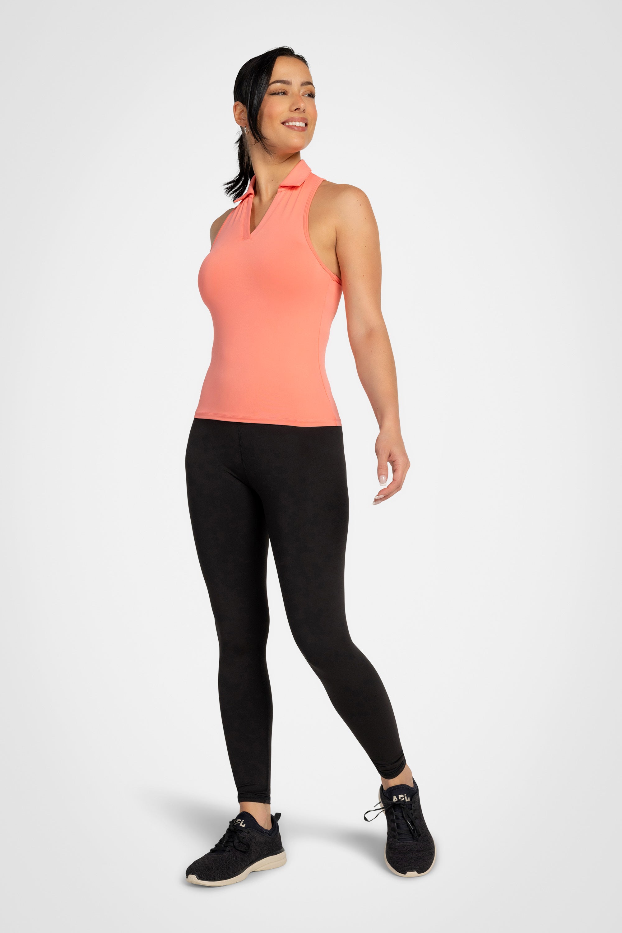 Lila Sleeveless Polo Top