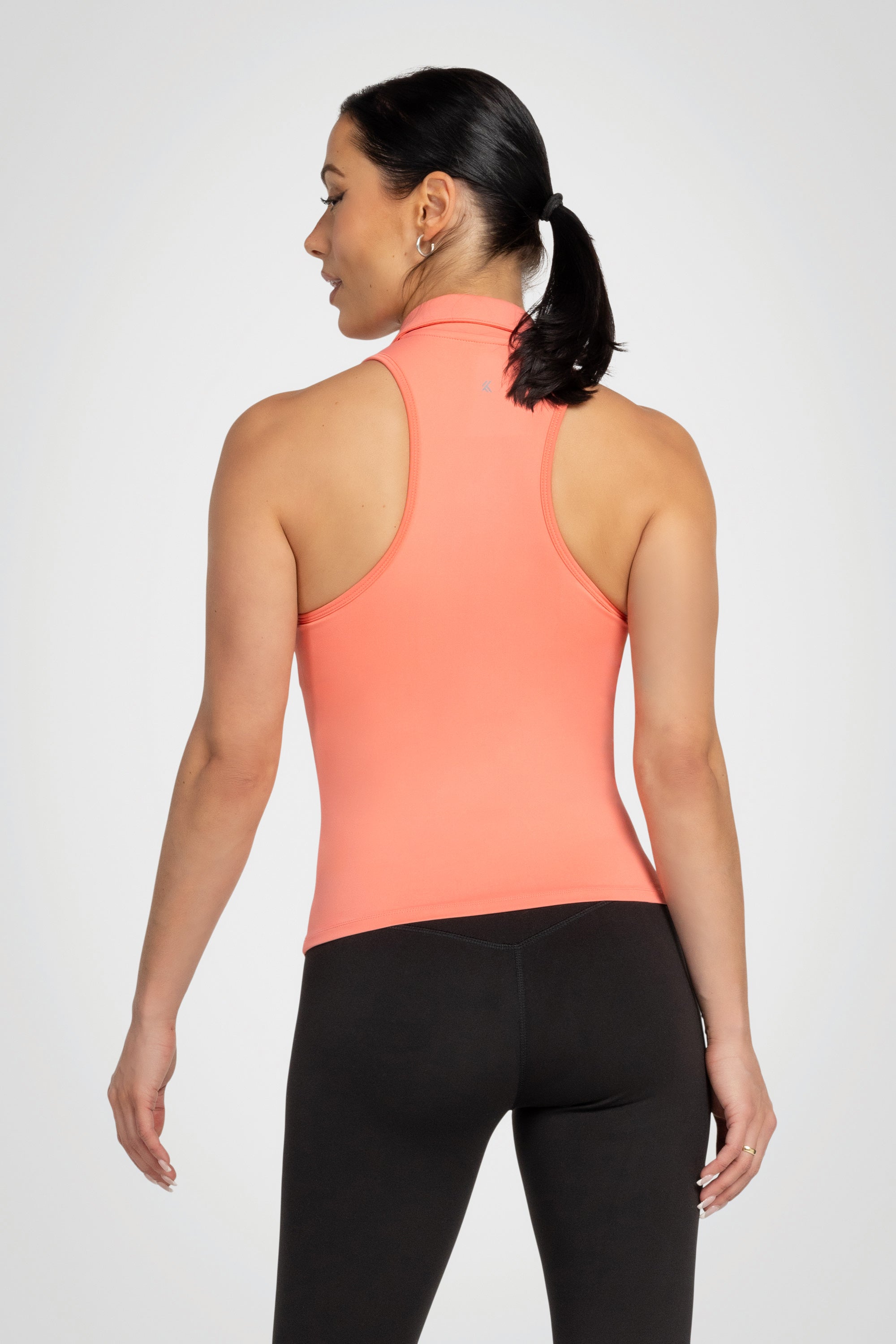 Lila Sleeveless Polo Top