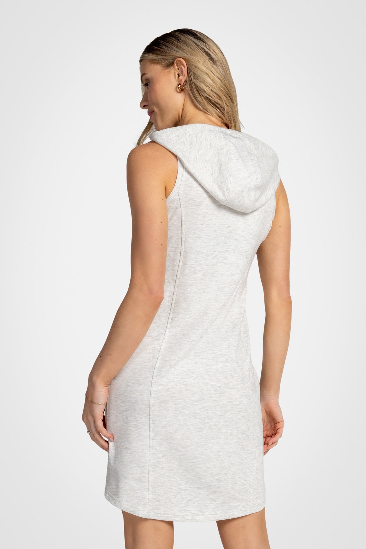 Outdoor French Terry Sleeveless Tank Top Hoodie Dress